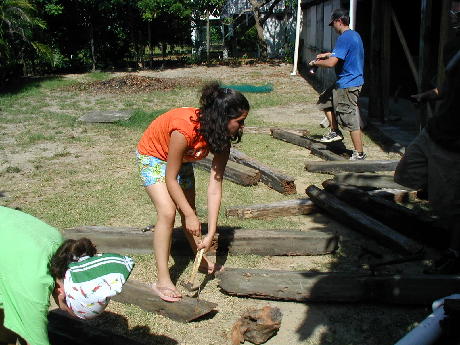 Our daughter loves to get involved with her friend to help renevate building that have fallen victim to the elements