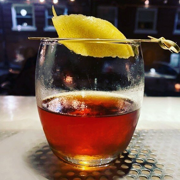 The Lonely Hearts Club meets at Barlow today, February 14th. Come dine at our splendid buffet for only $15! 
We are making a few Anti-Valentine&rsquo;s Day cocktails, only available tonight. Shown here is Garrett&rsquo;s smoky/bitter/spicy &ldquo;Don