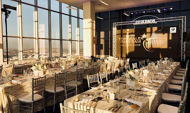 #tbt to last month when we did the sound, lighting, and trussing for the 2018 BMW Top Dealer &amp; SAM Welcome Dinner overlooking Downtown LA✨