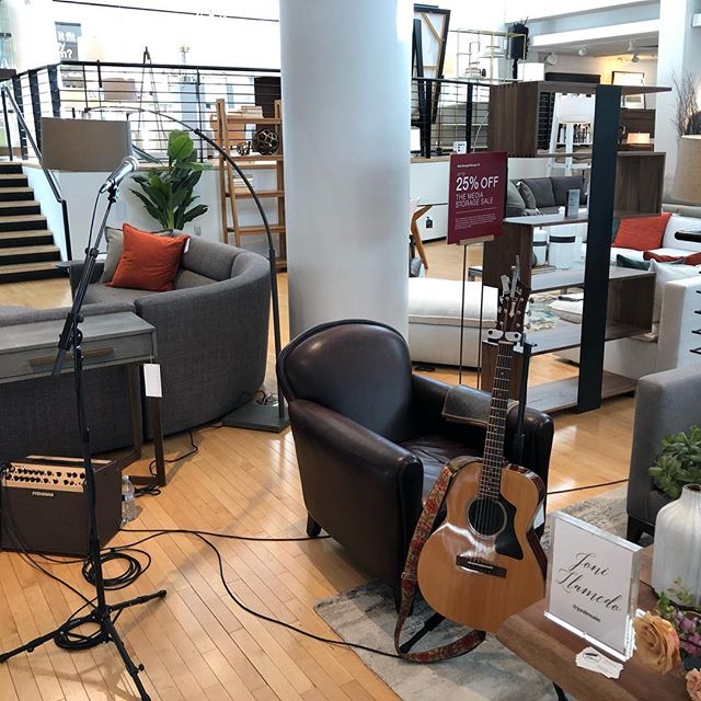 We spent our Sunday morning doing the sound setup for a very special event at @crateandbarrel in Beverly Hills!