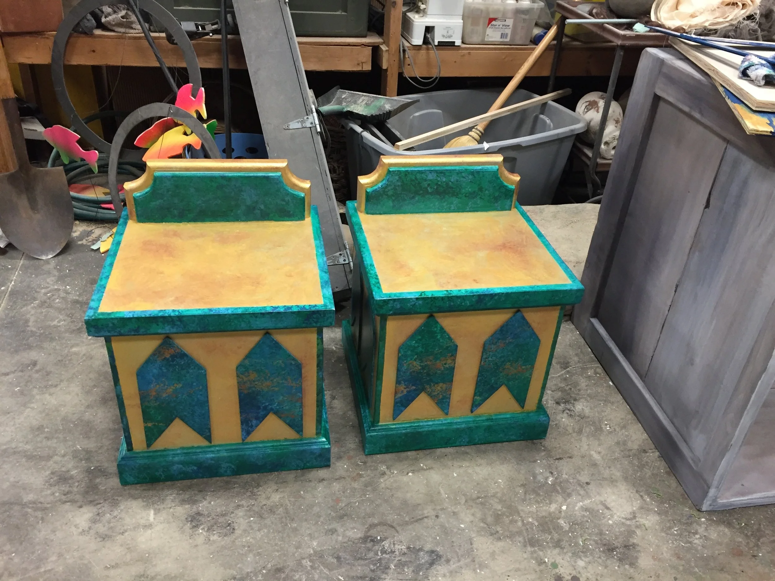 Emerald City stools for The Wizard of OZ