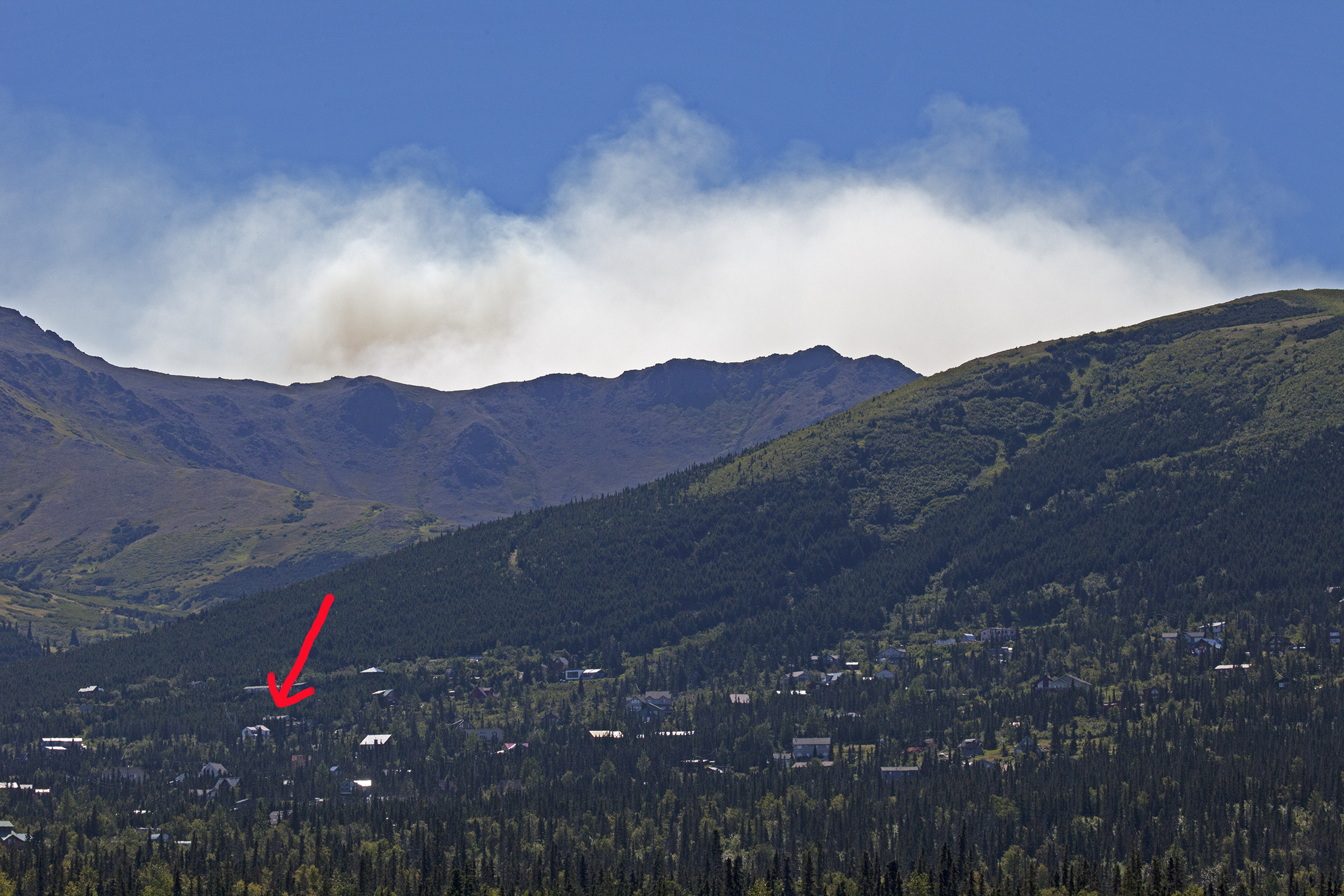 Smoke from the McHugh fire behind our house.