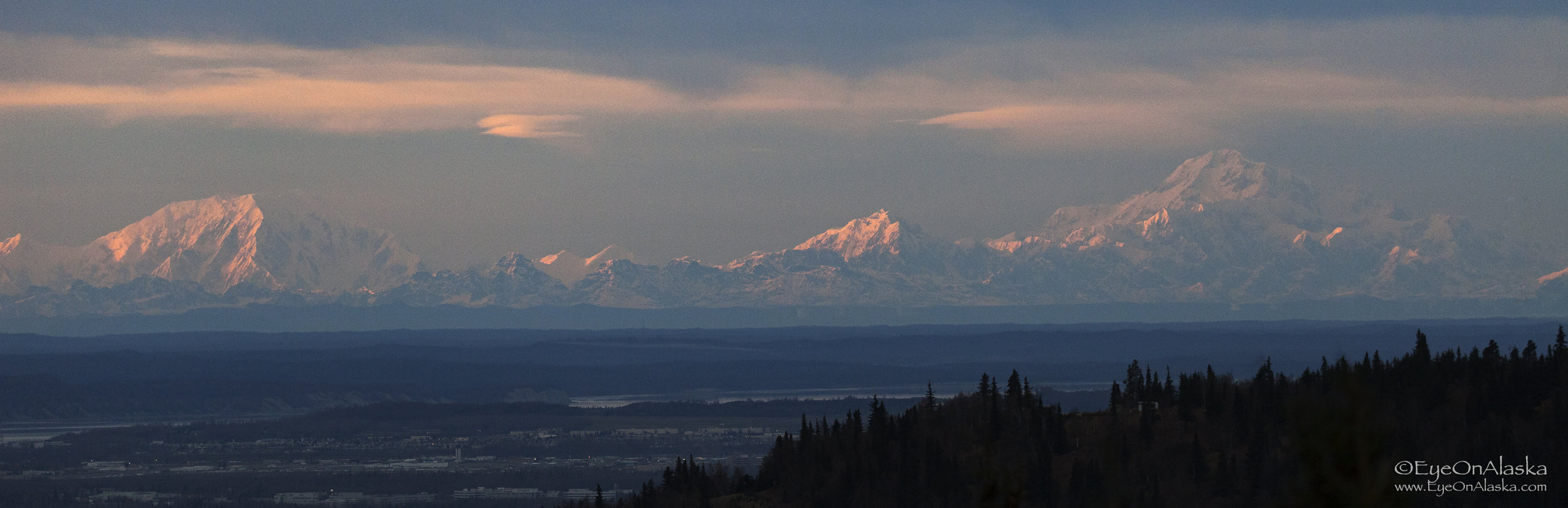 The Alaska Range at sunset.