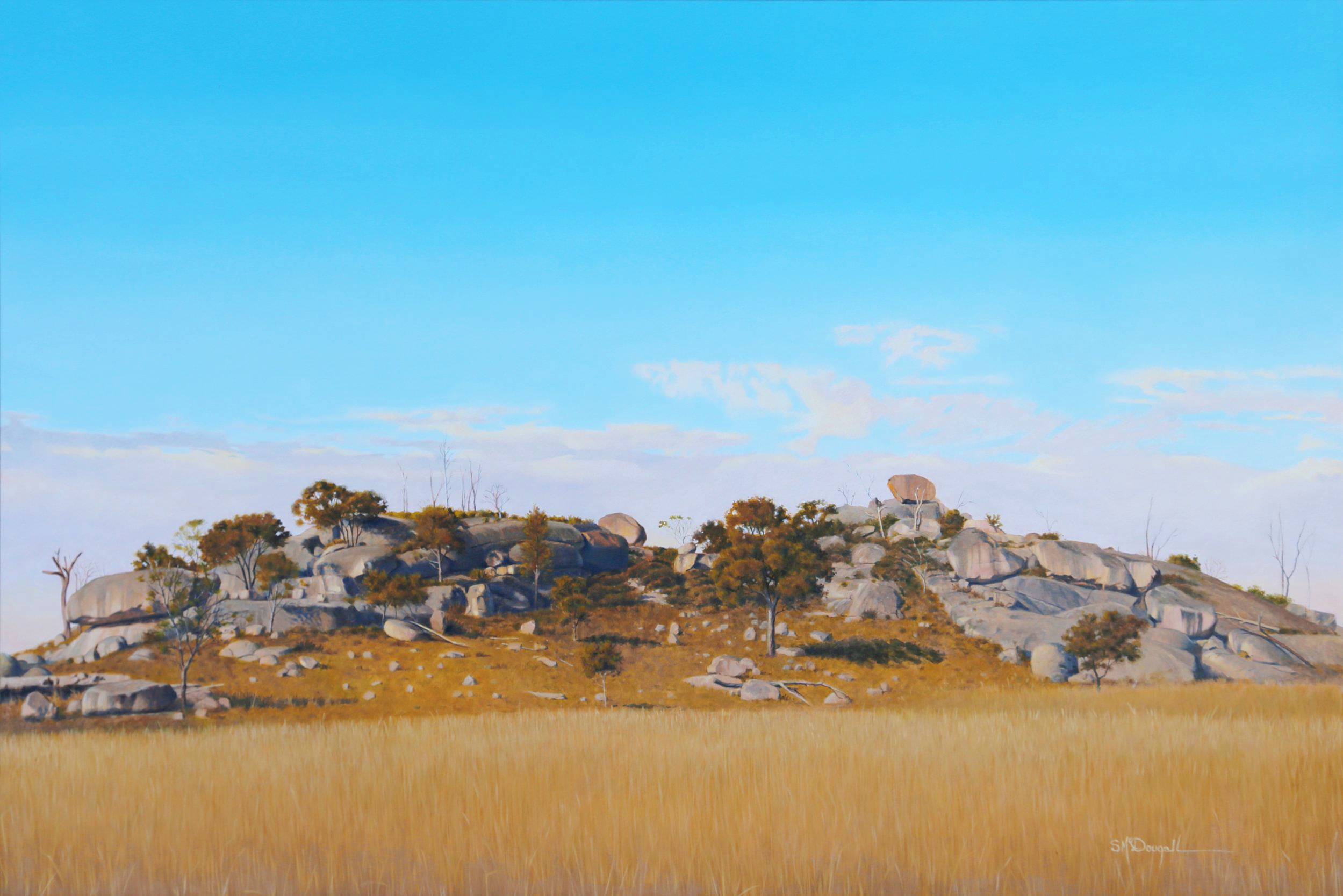 'Rocky hillock, Tenterfield' 60cm x 90cm oil on canvas