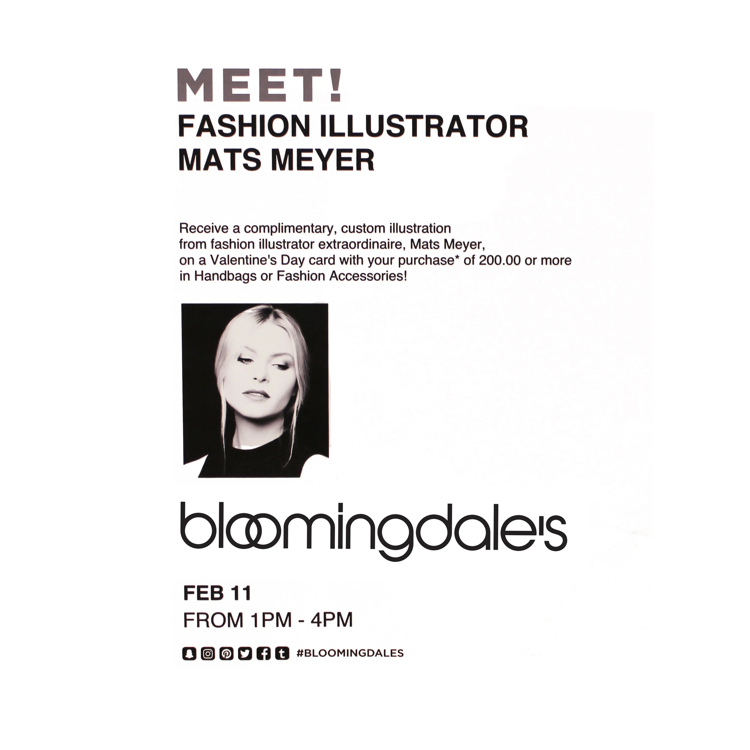 BLOOMINGDALE'S: VALENTINE'D DAY LIVE ILLUSTRATION EVENT