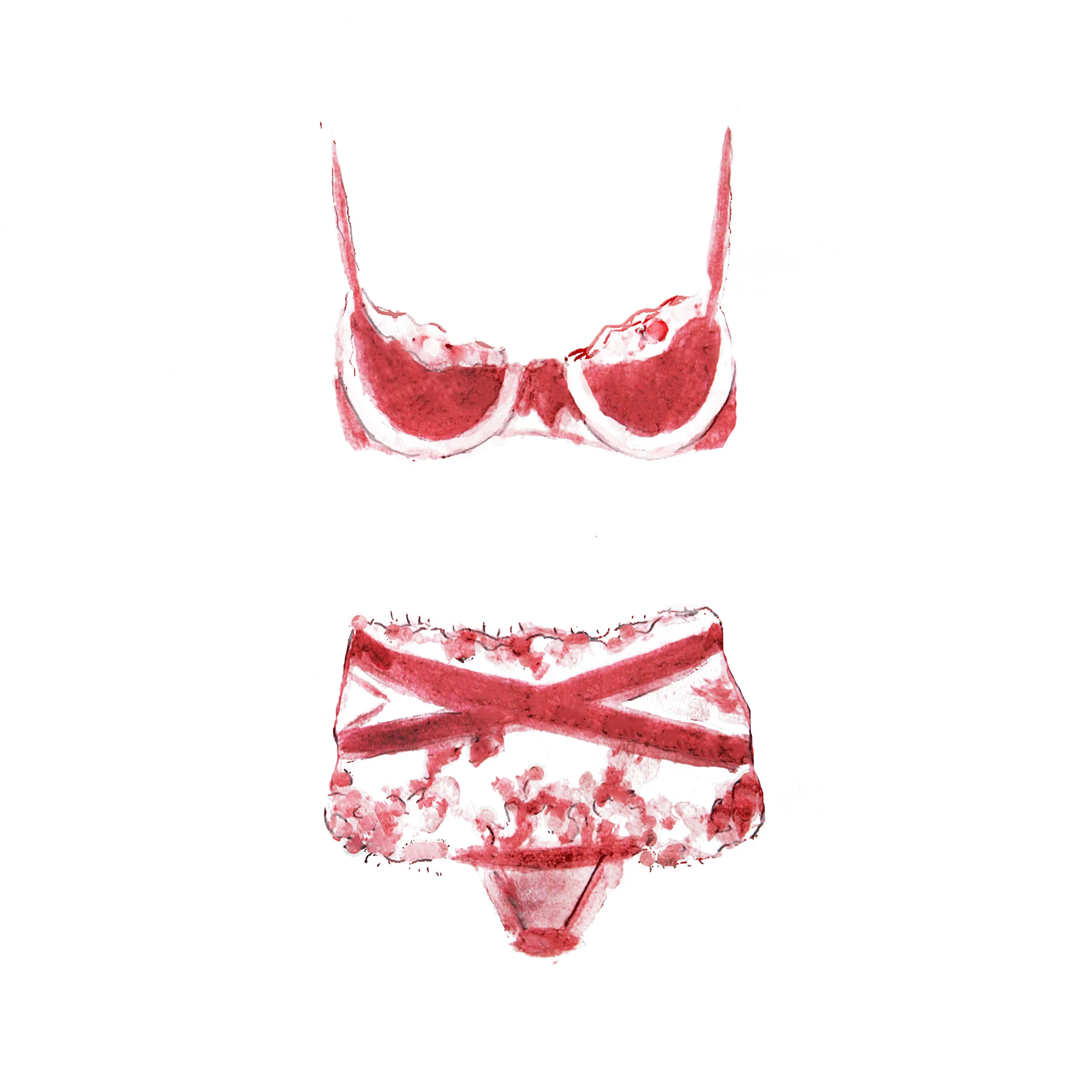 Valentine's Day Lingerie Illustration for La Perla