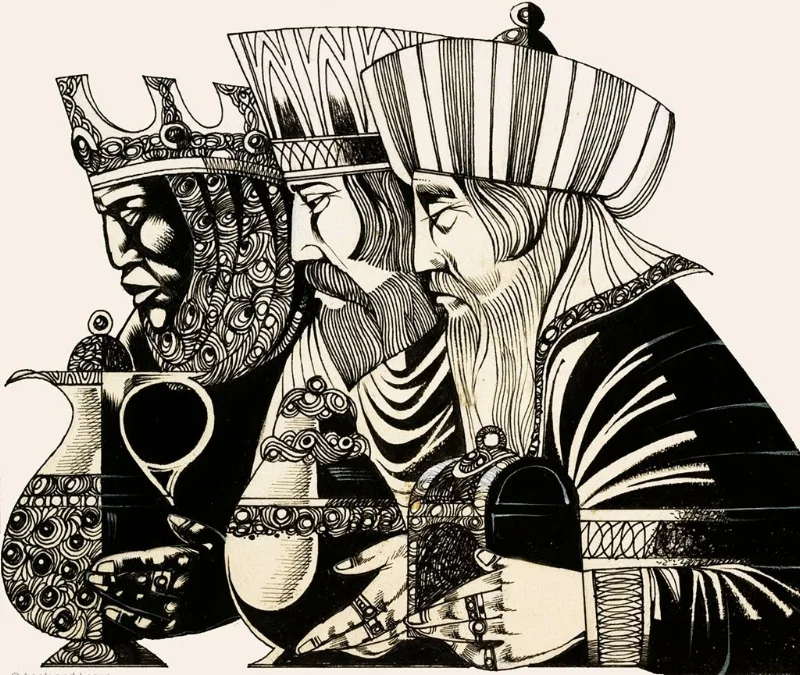 Three Kings Drawing by Richard Hook