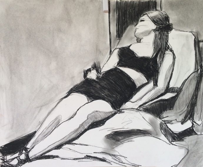 Lost In Her Thoughts-14"x17