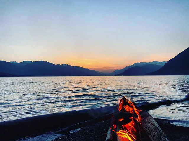 Happiness...a campfire, good friends and a gorgeous sunset. TGIS(ummer).