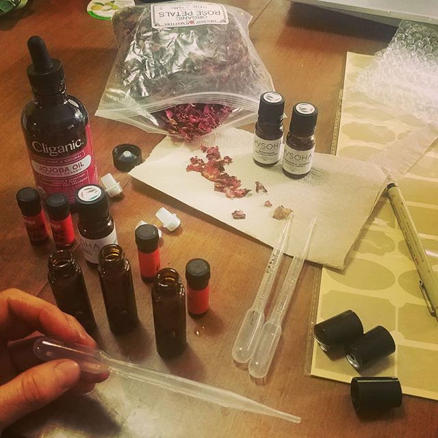 A new art form in my life: blending essential oils! 
I just completed a short course in Ayurvedic EO &quot;mixology.&quot; It really changed my outlook on hoe medicinal they can be... such a potent, natural way to induce tremendous state changes in t