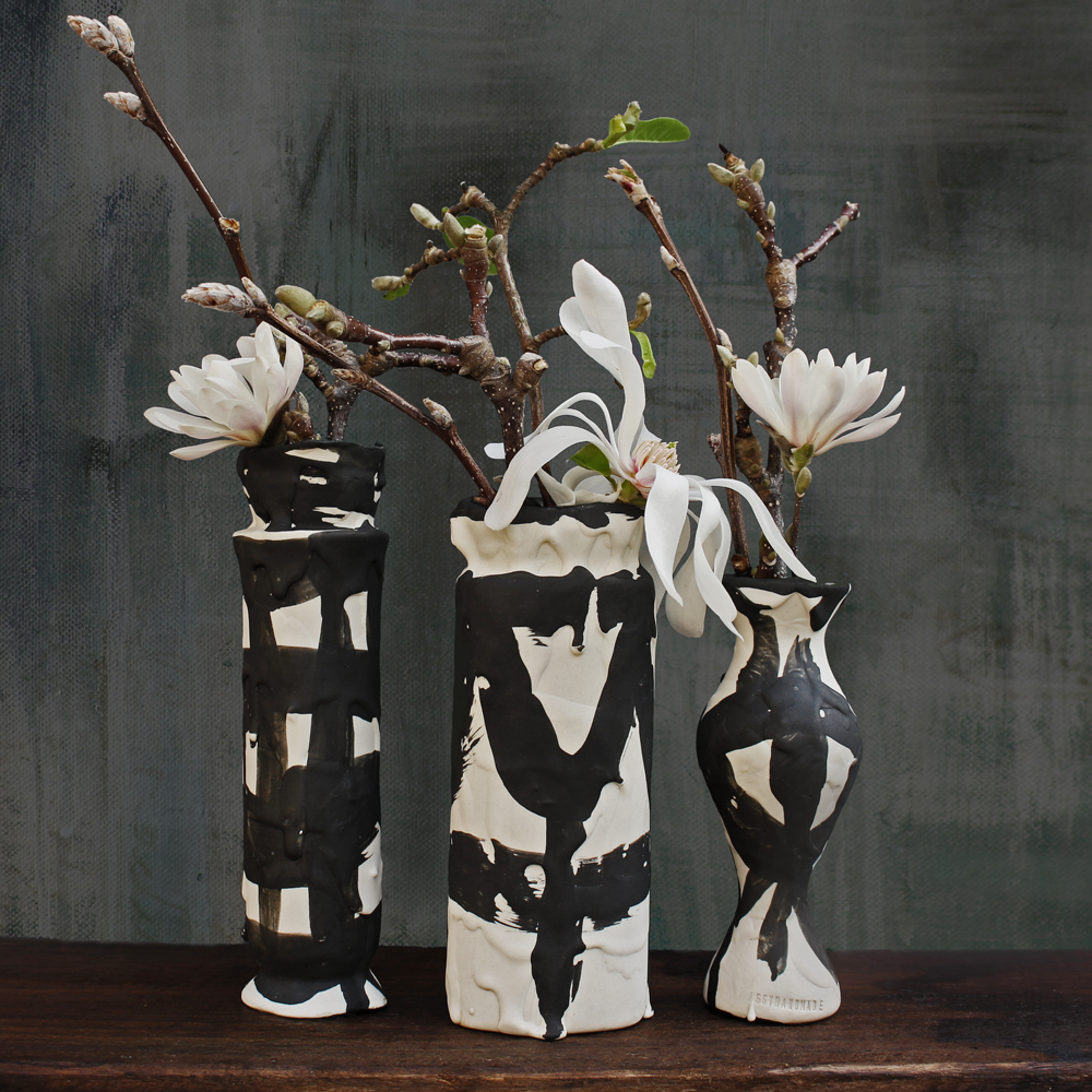 Beautiful vases from the Driptopia series by Iggy and Lou Lou
