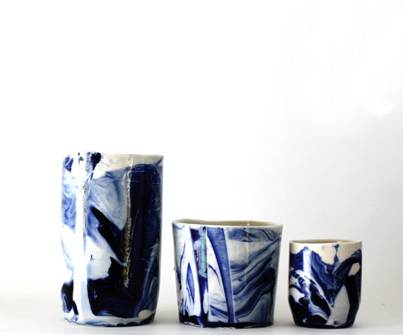 Handmade porcelain containers by frabrique de Brunswick