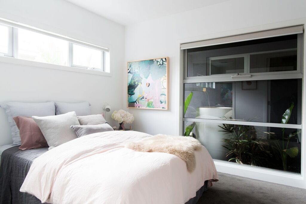 "I'm with you, we are together" in the guest room in my home. This piece compliments the internal courtyard beautifully. Photography Ryan Wheatley .