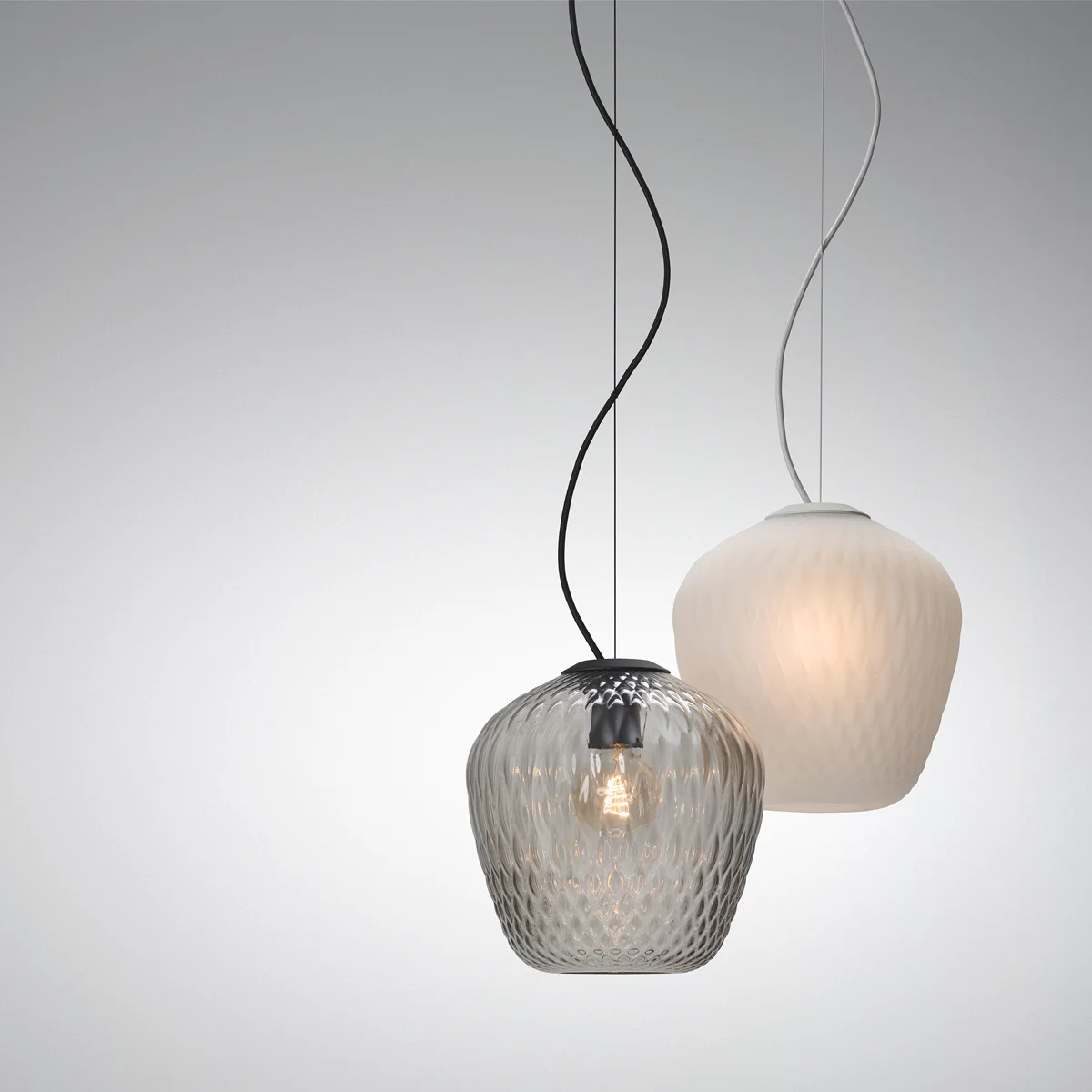 'Blown' pendant in Smoke Black or Matt White from Great Dane Furniture brings a sense of glamour to a beautiful bathroom or kitchen.