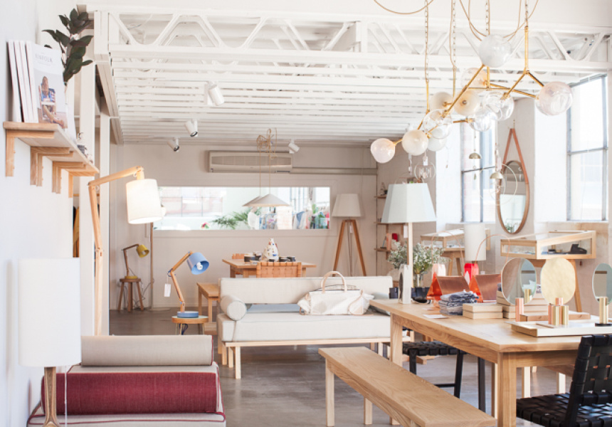 Douglas and Bec, Collingwood. Beautiful hand made furniture and lighting and an enviable collection of ceramics and decorative pieces.