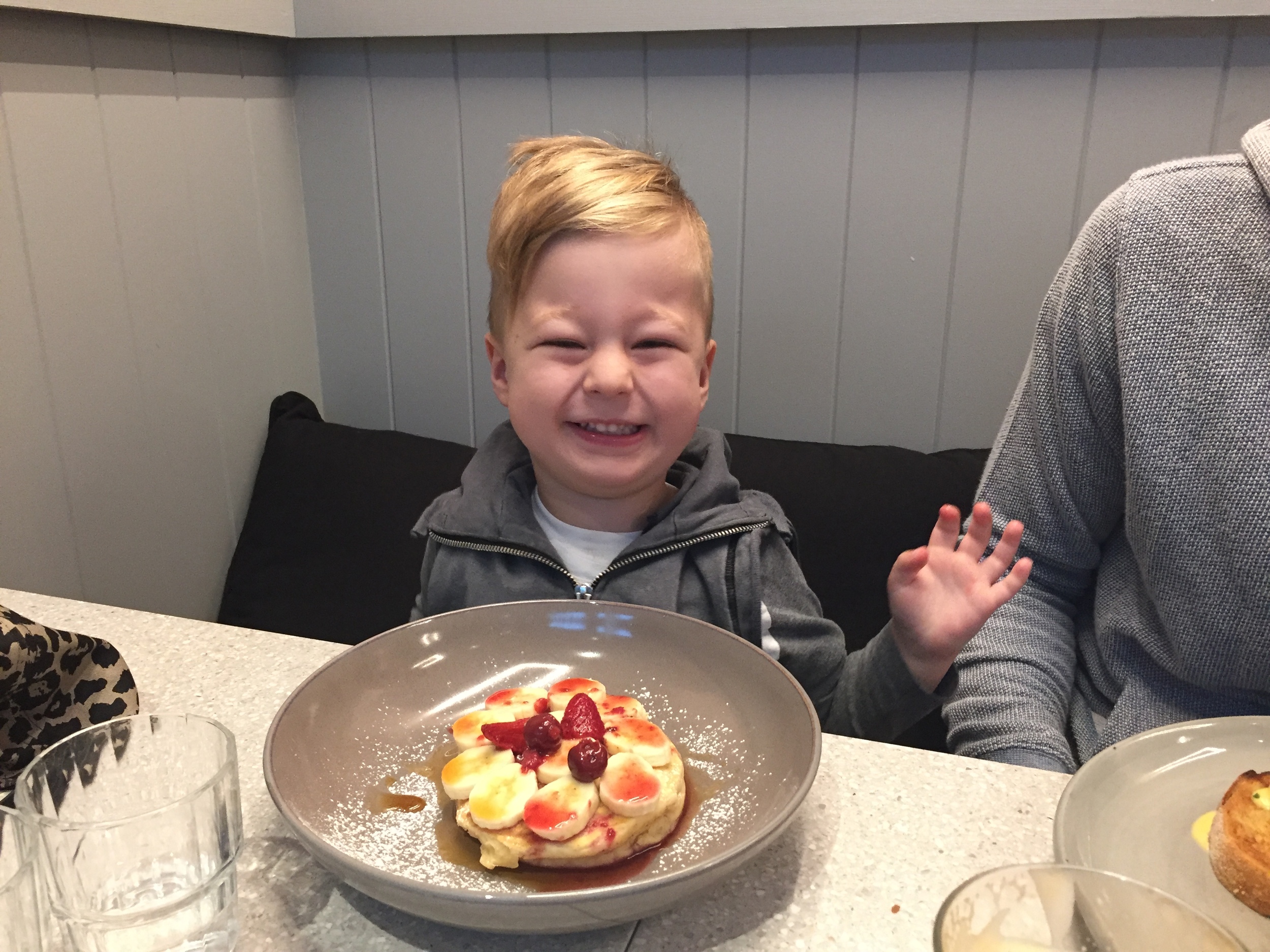 The kids menu has something for even the fussiest of eaters. Leo LOVED the fluffy wholemeal pancake with berries (and with just a modest splash of syrup it was the perfect brekky choice).