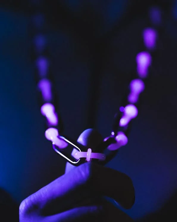 Detail of Ninja Chain under UV light