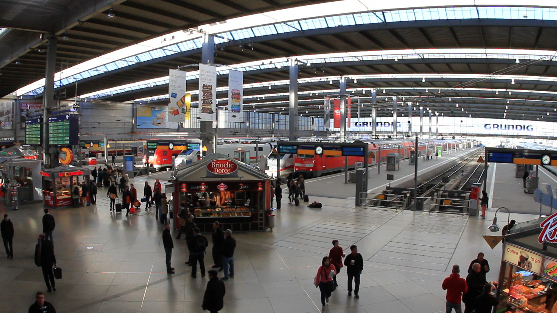 Grundig Munchen Hauptbahnhof Munich Main station railway, Germany 