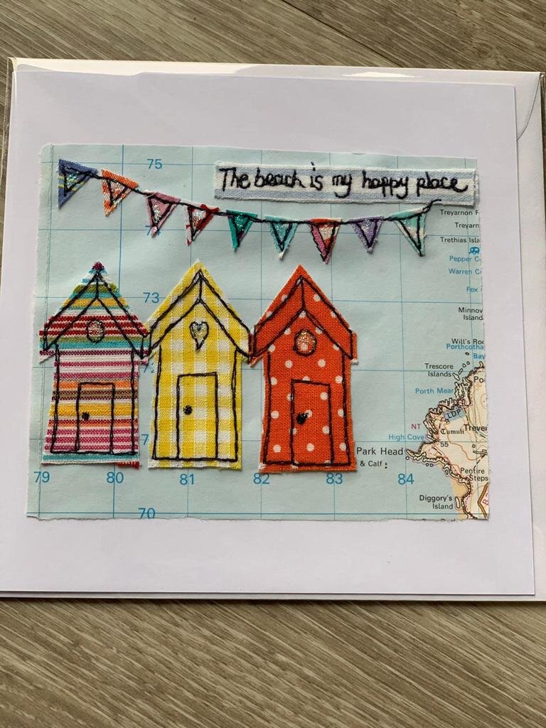 Applique Card - The beach is my happy place 