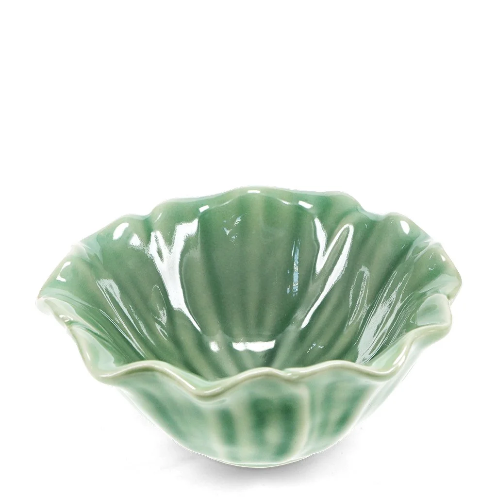 Ceramic flower bowl  - Green