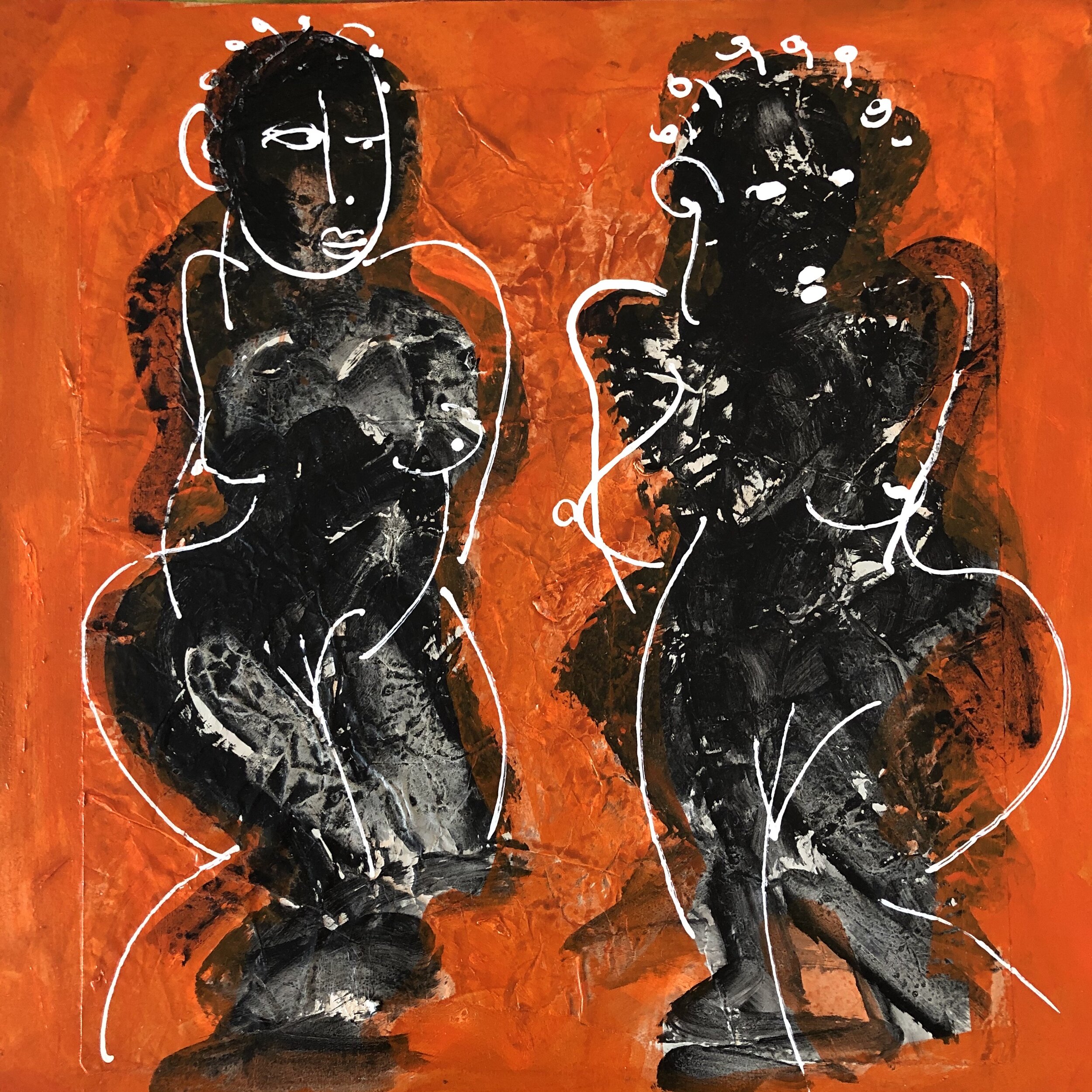 28. Acrylic on rice paper, mounted on watercolor paper