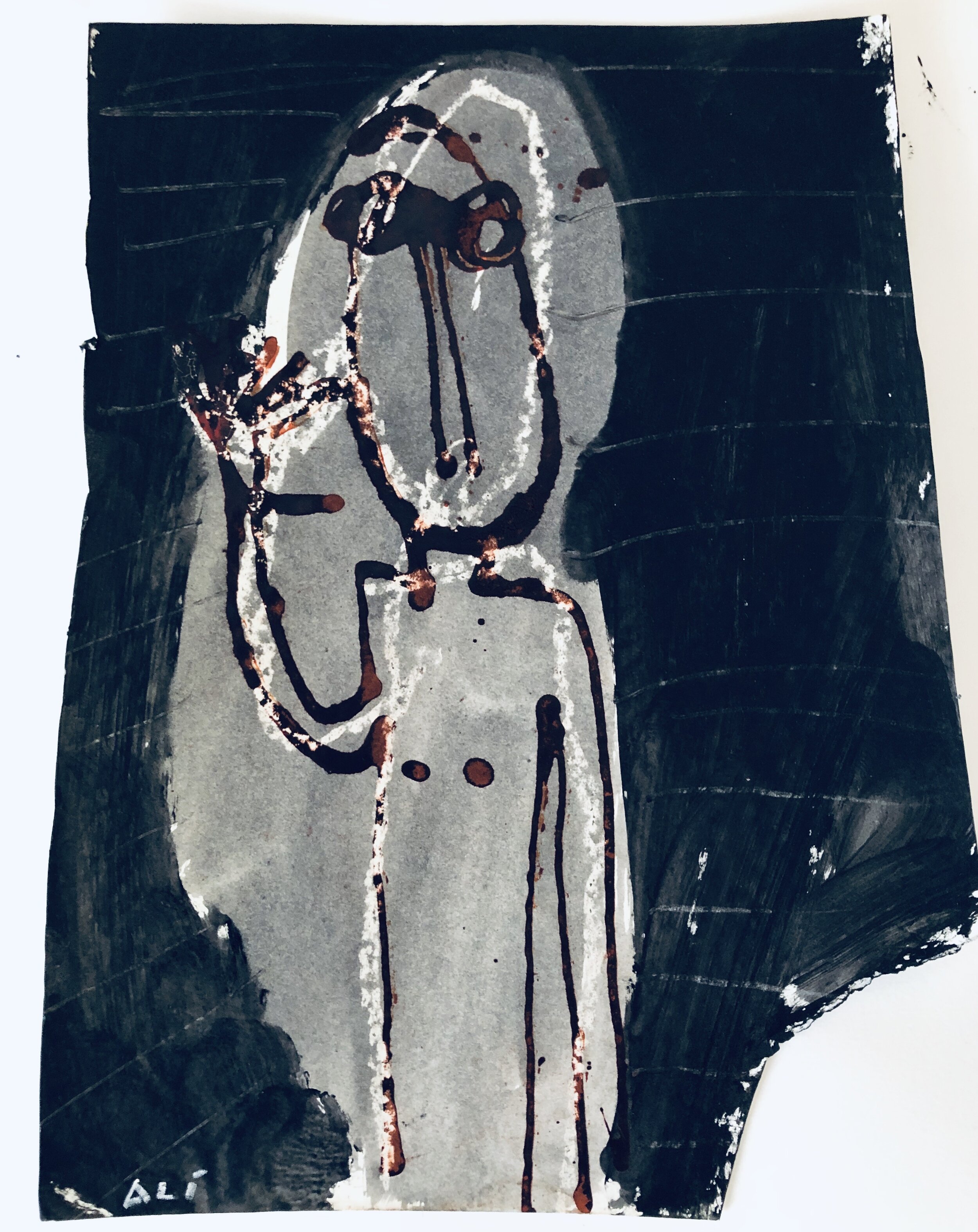 29. Acrylic on paper (torn paper)