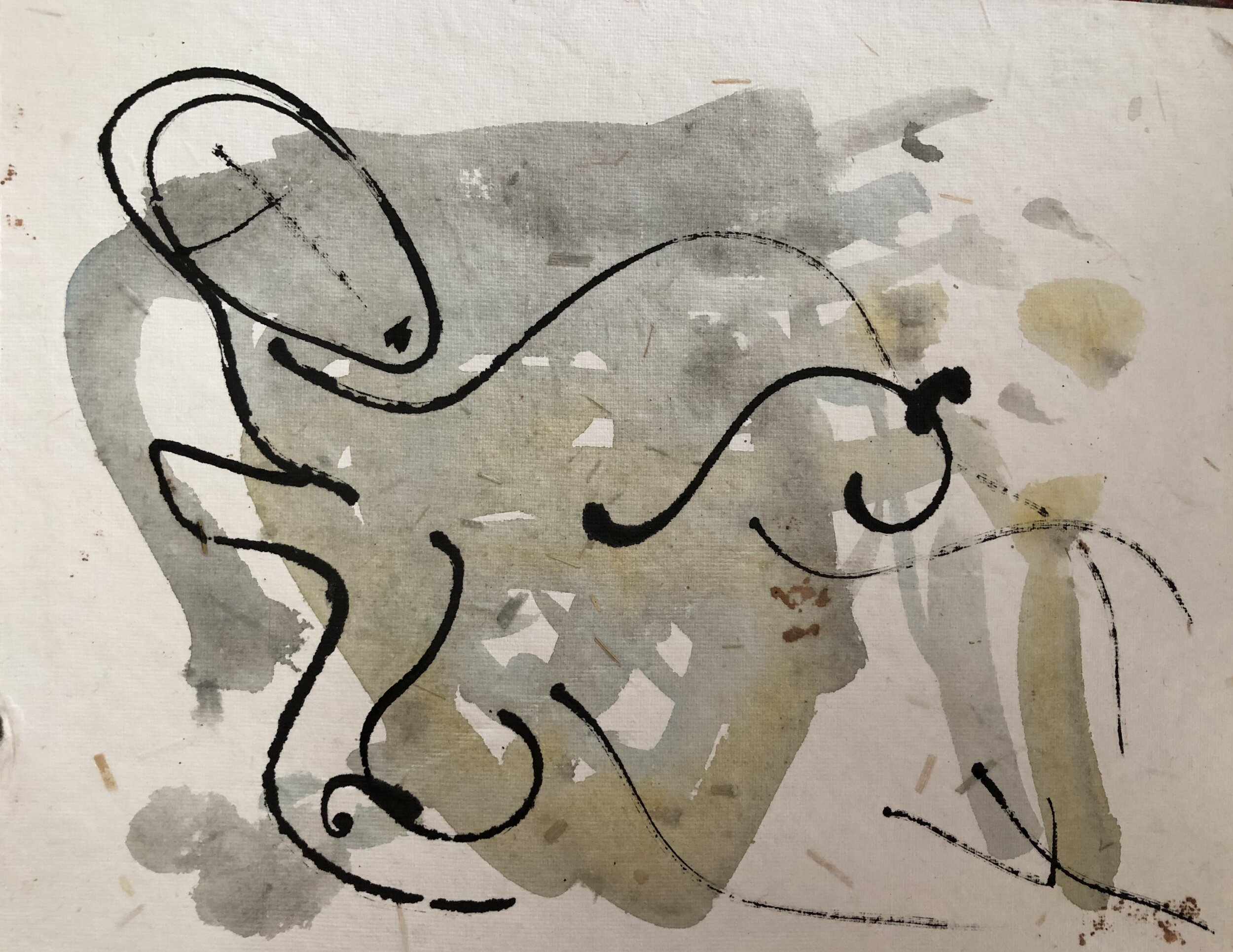 16. Acrylic and ink on paper 9"x12"