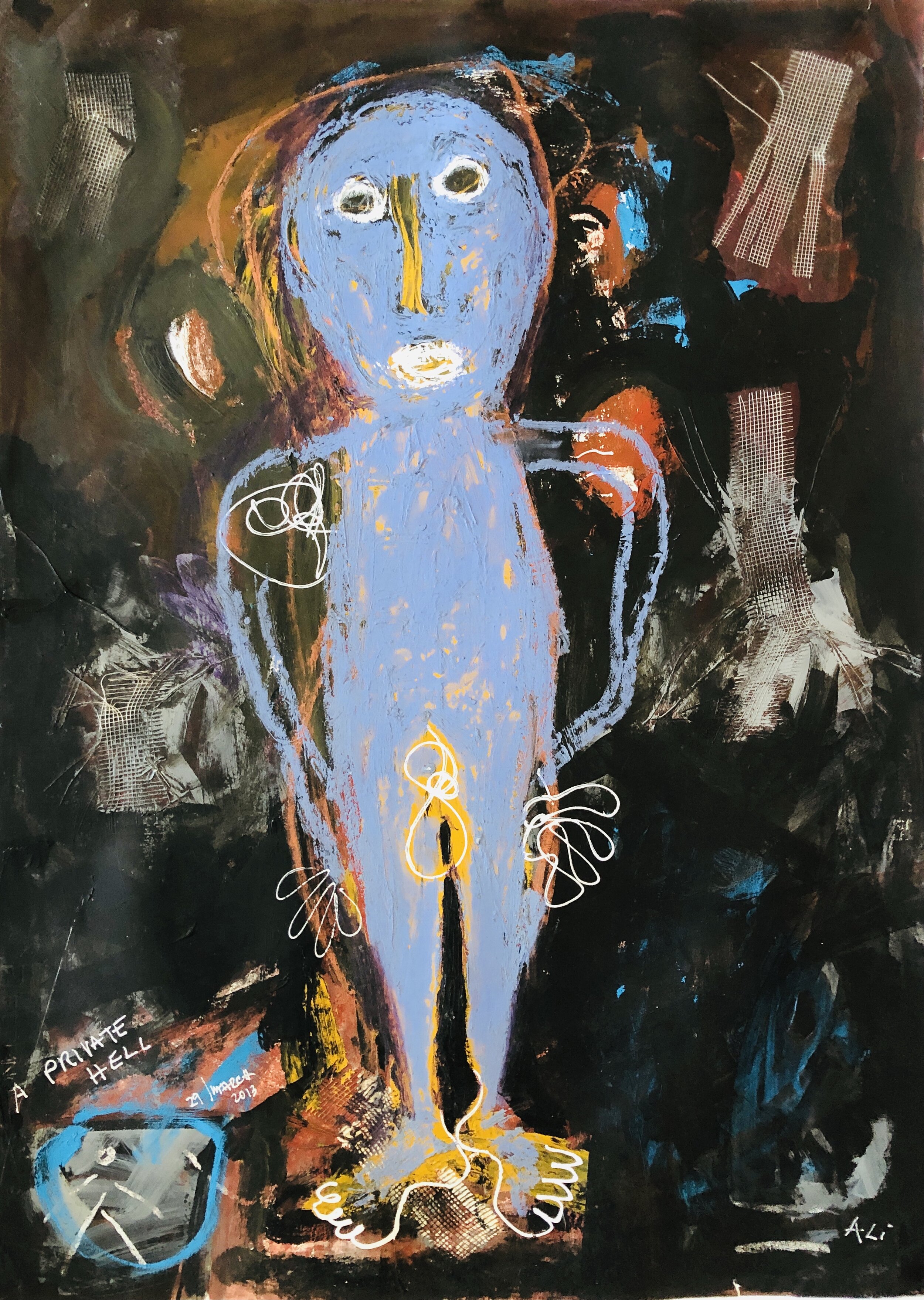 6. Acrylic and oil on paper 70x100cm 30”x40”