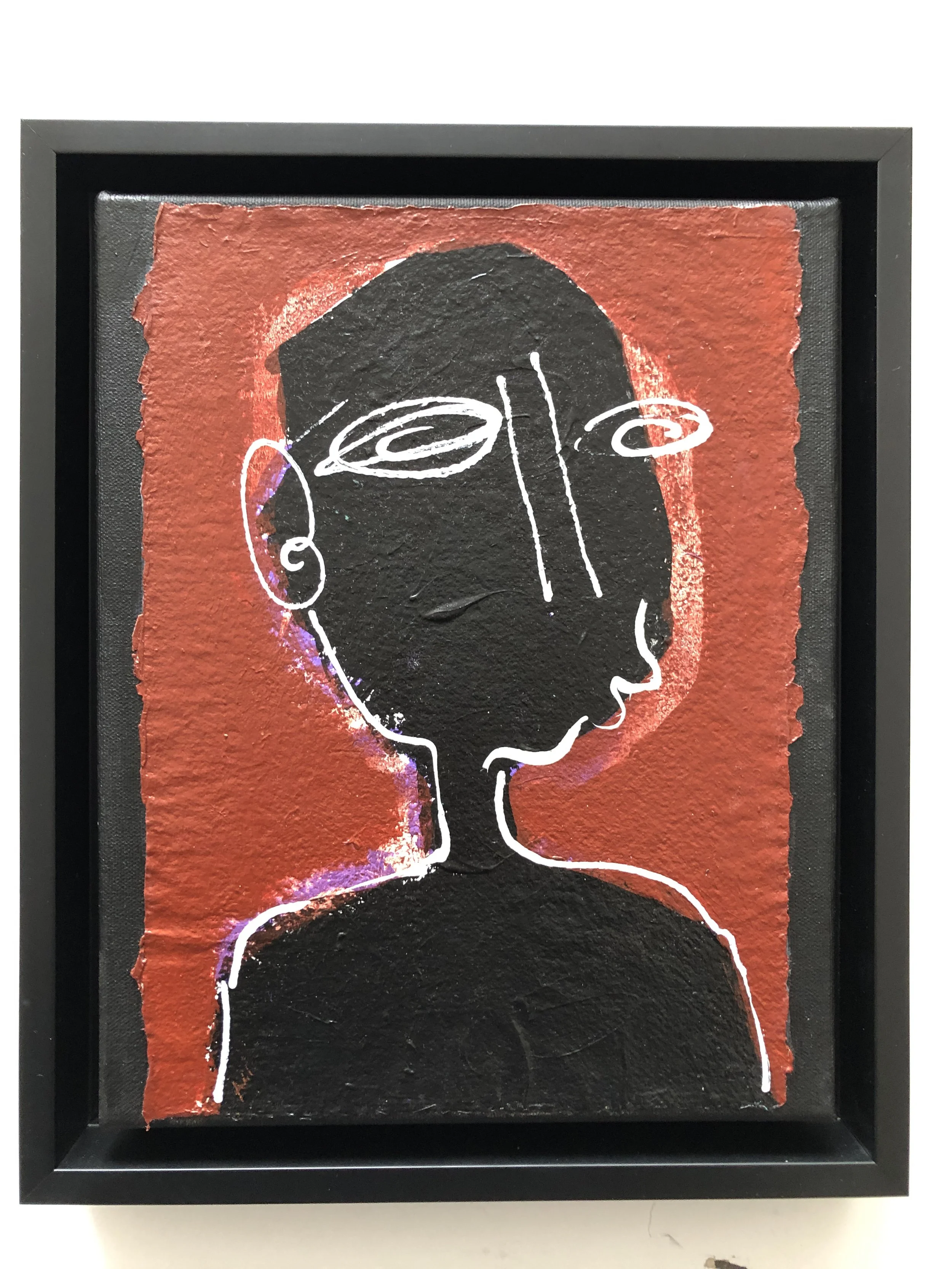  9.  $ 500 Acrylics on paper  8 1/2” x 11 1/2”   21.5 x 29 cm  Beautifully mounted and framed     