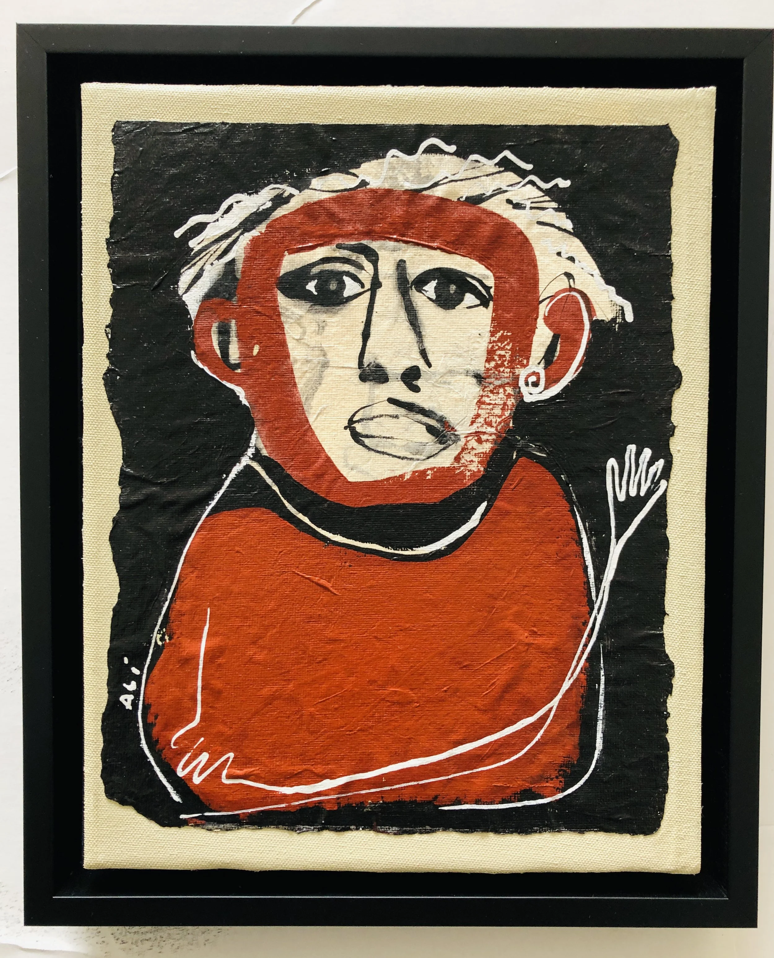   13. $500 Acrylics on paper  8 1/2” x 11 1/2”   21.5 x 29 cm  Beautifully mounted and framed 