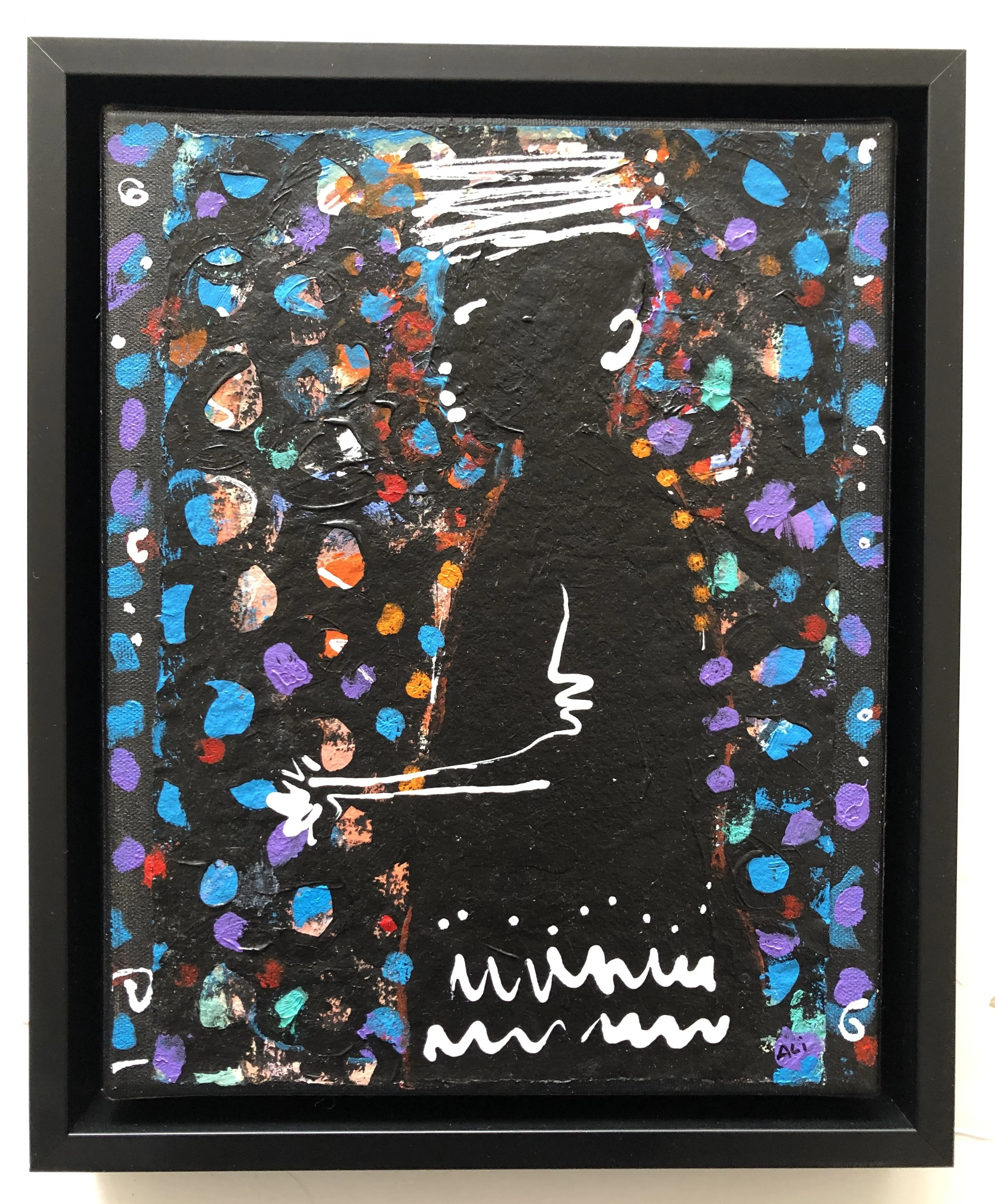  15.  $500 Acrylics on paper  8 1/2” x 11 1/2”   21.5 x 29 cm  Beautifully mounted and framed 