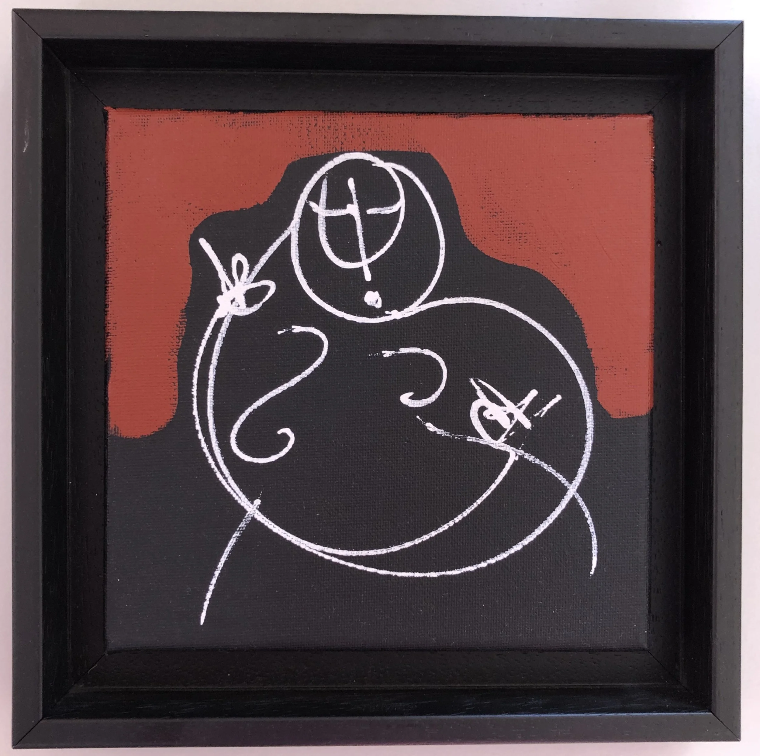  19.  $ 200 Acrylic on canvas   6”x 6” (Framed finished size  7 3/4” x 7 3/4”  20 x 20cm)   