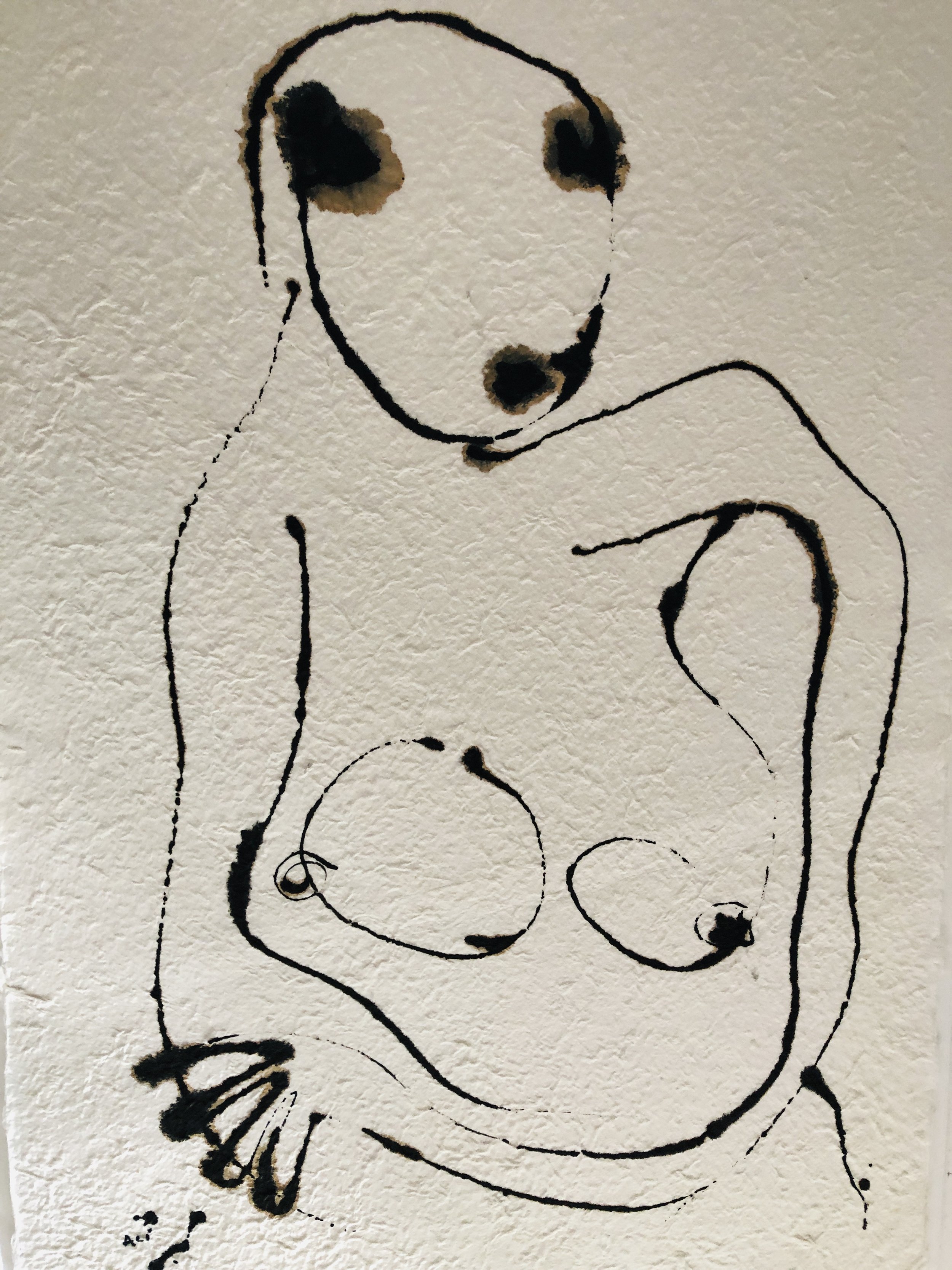 43. FRAMED Chinese ink on Thai rice paper 56x76cm