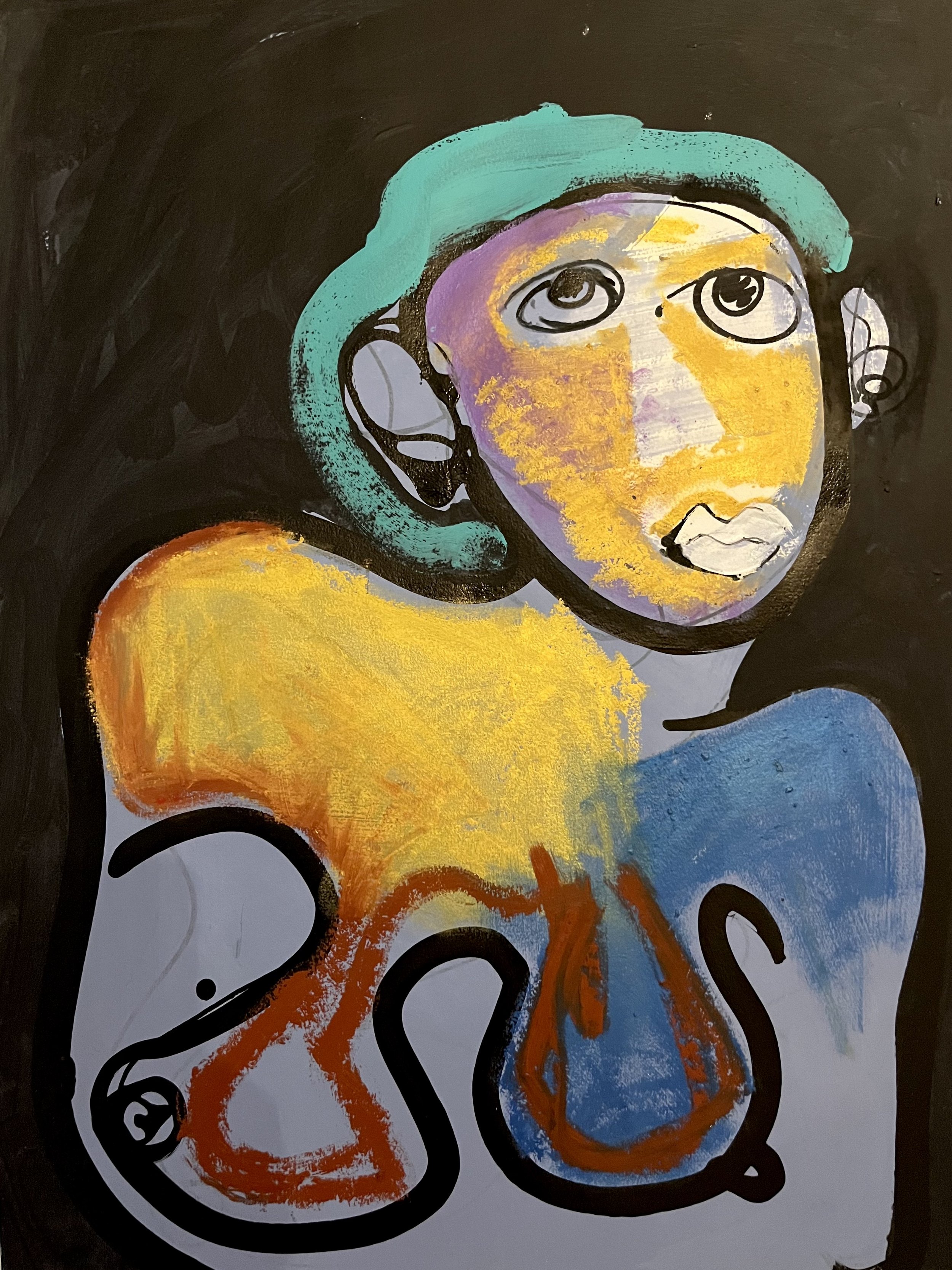 3. - Acrylic and oil on paper 22"x30