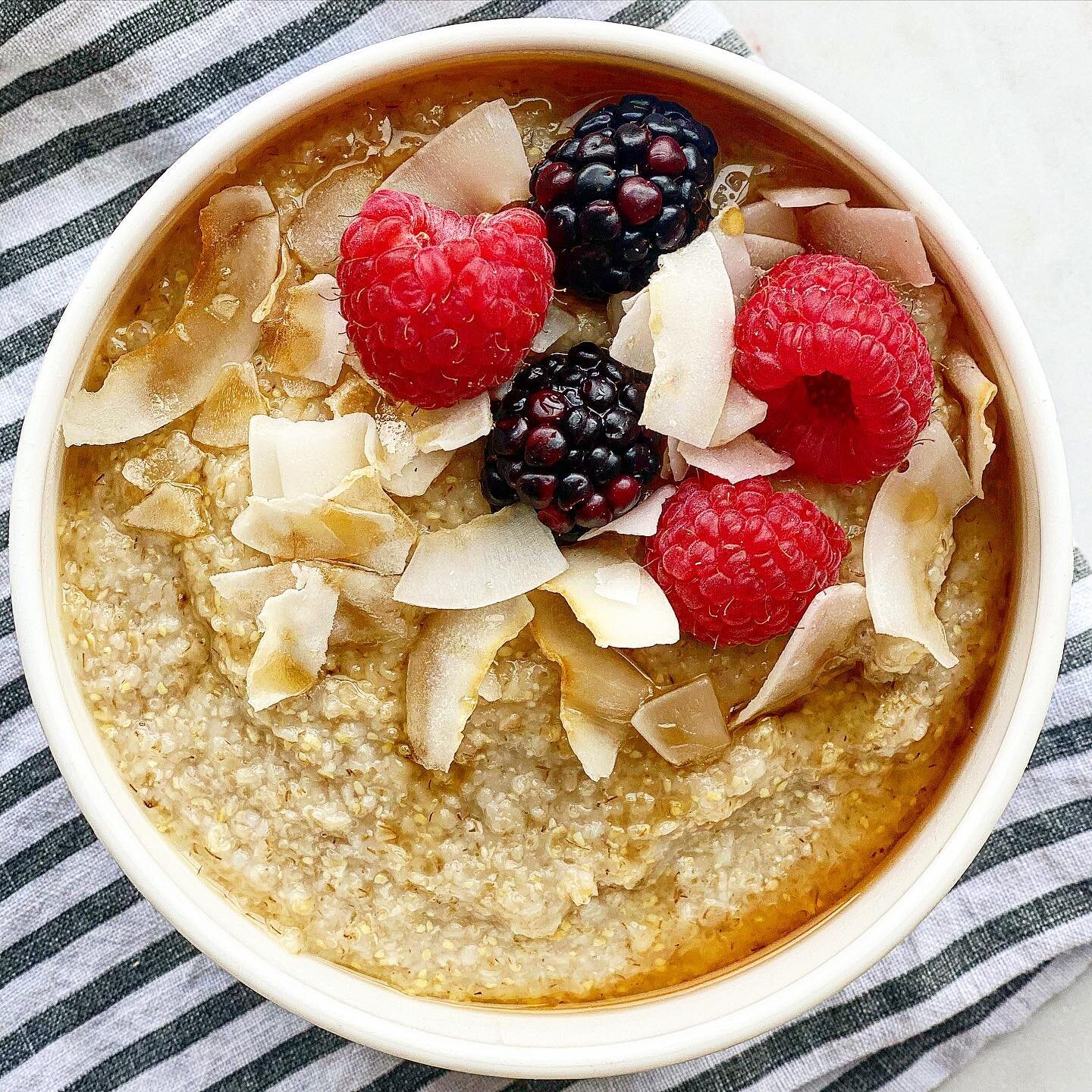 Have you tried OAT BRAN? It&rsquo;s fun to change up your routine and try all the oatmeal varieties. 
Oat Bran has a creamy consistency and boosts more protein and fiber (and fewer calories) than other oatmeal forms. 
Bran comes from the outer layer 