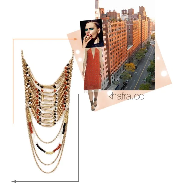 This lightweight beaded bib multi-chain necklace to add a kick of personality to any deep-V dress or plain tank or blouse. BUY IT NOW.