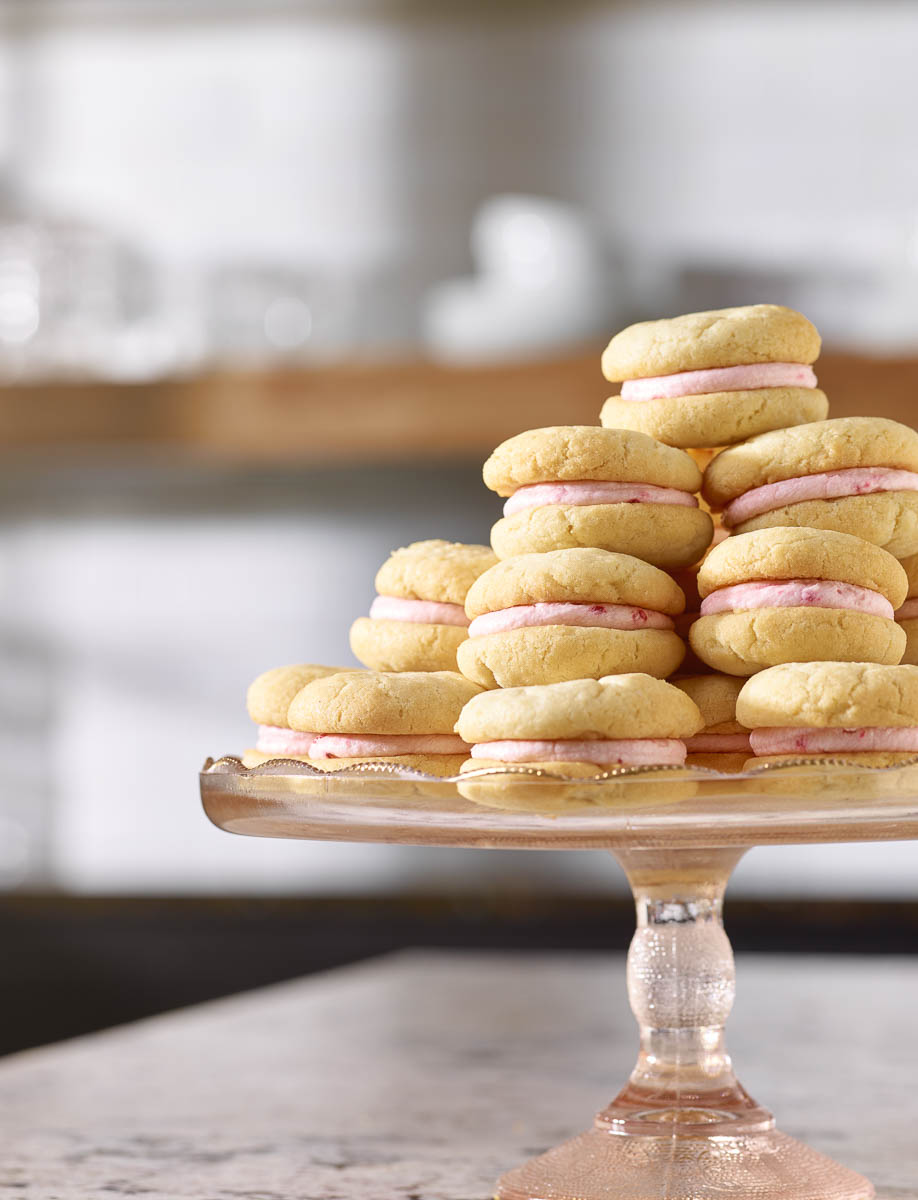 Sugar Cookies with Raspberry Cream Icing