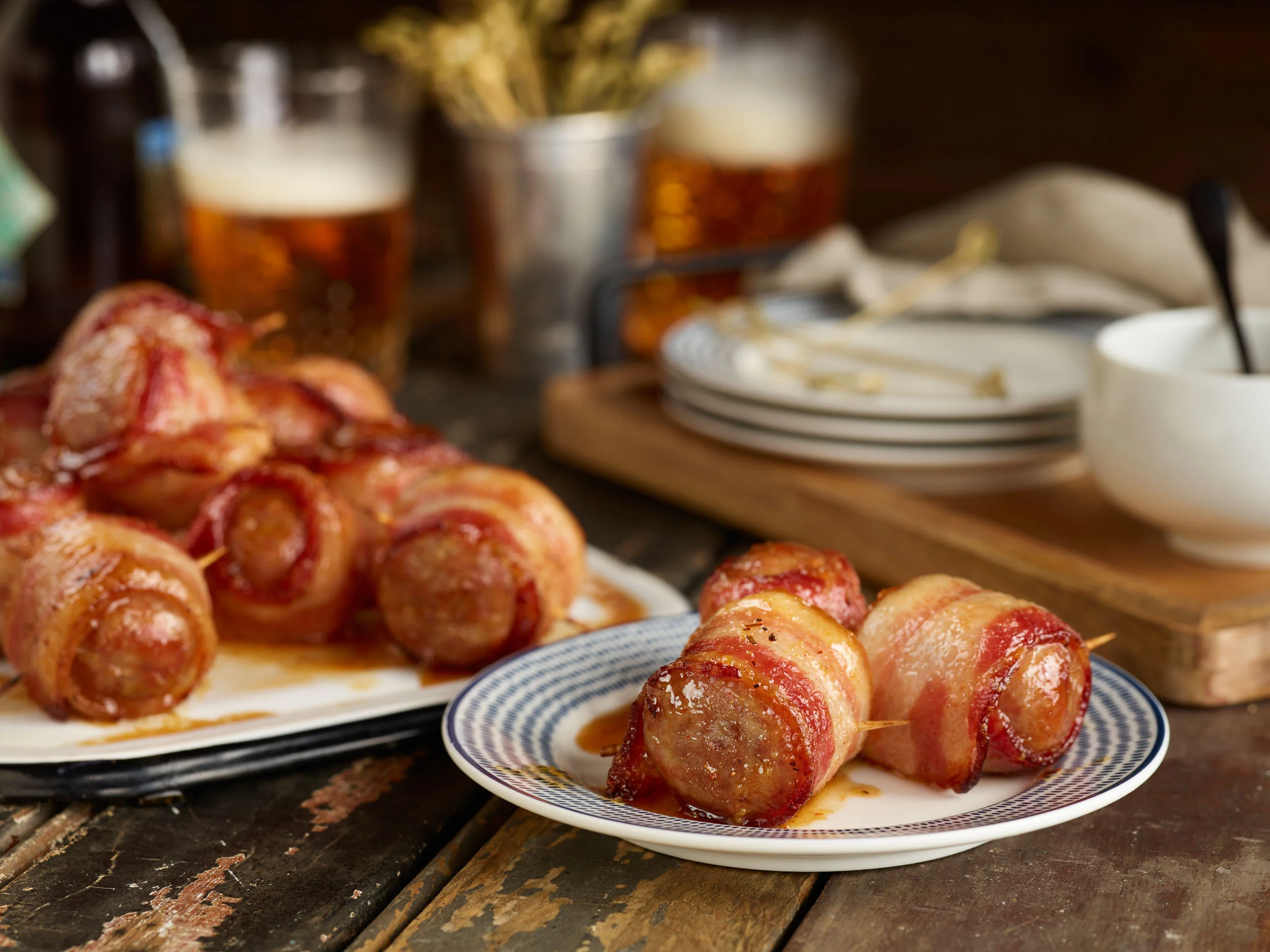 Brats Wrapped in Bacon