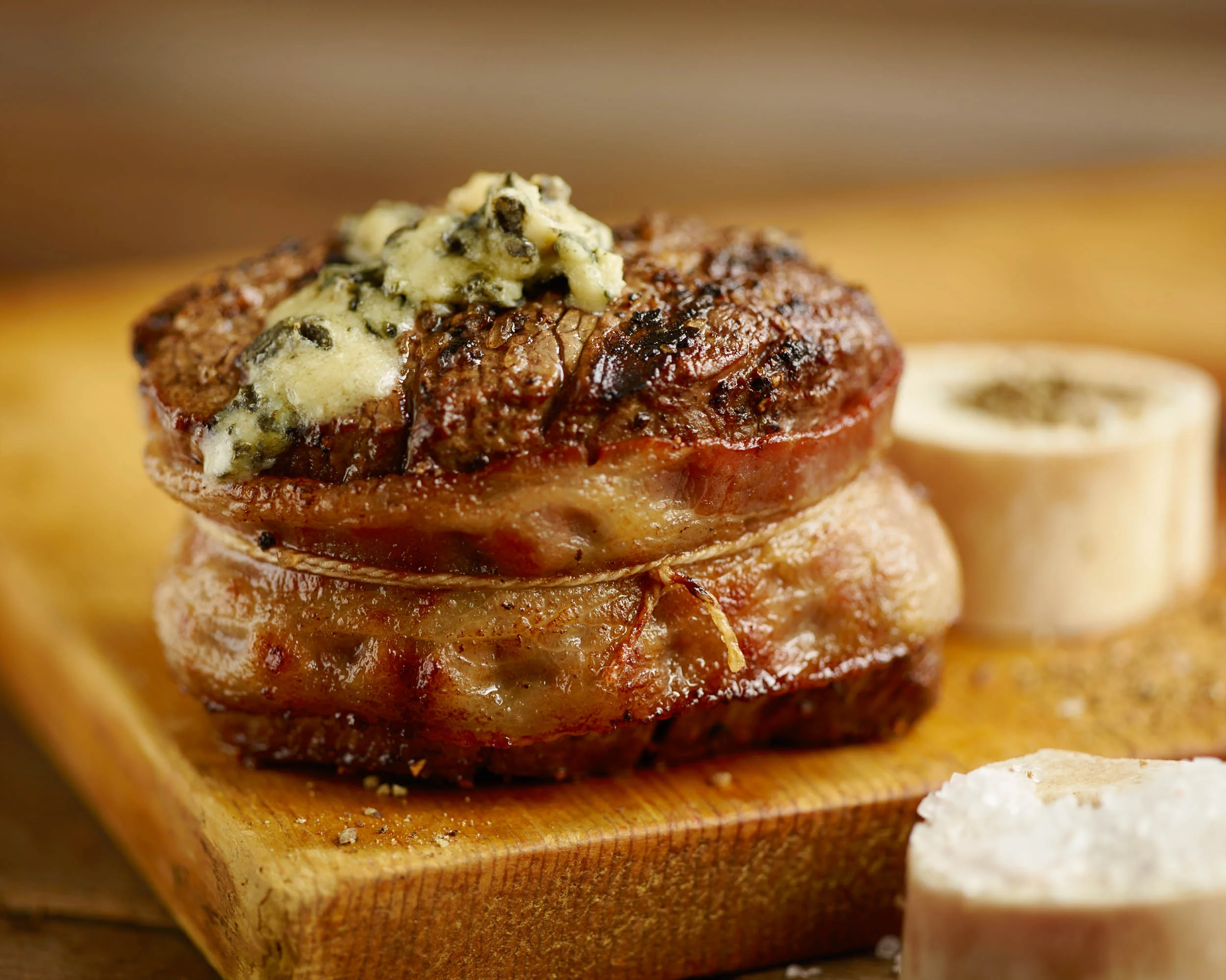 Bacon Wrapped Filet with Blue Cheese