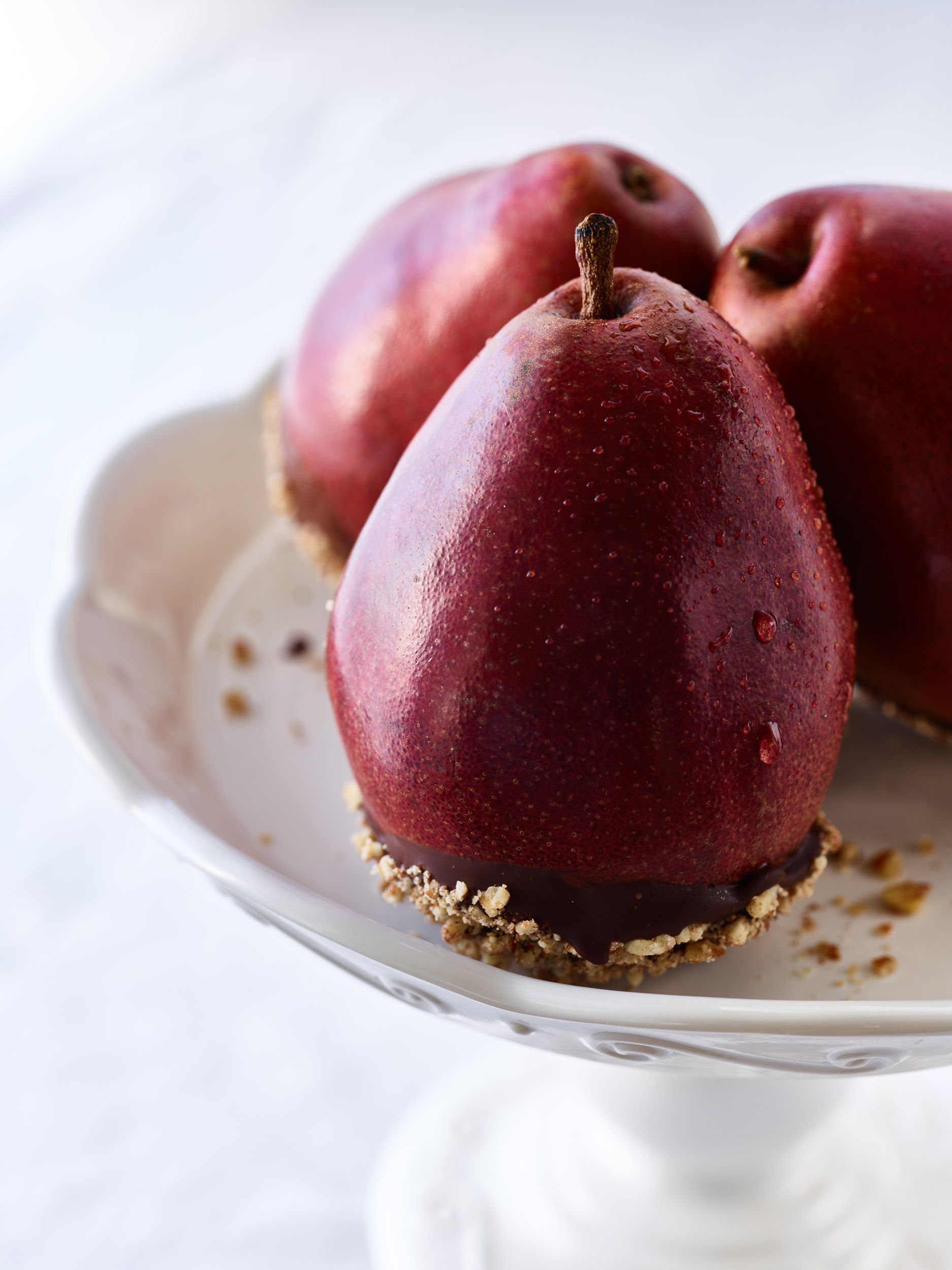 Pears Dipped in Chocolate