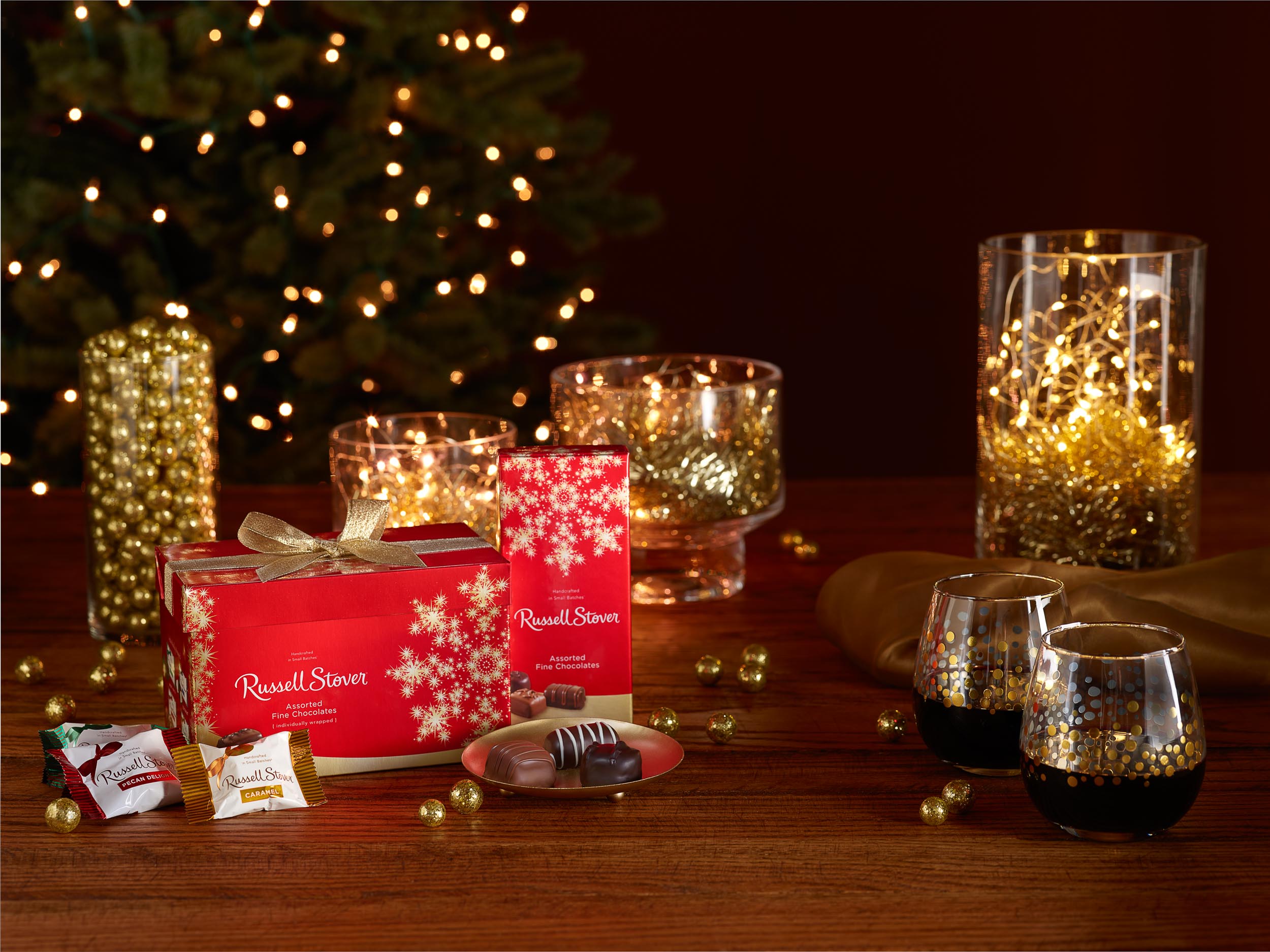 Russell Stover Christmas Candy Tablescape