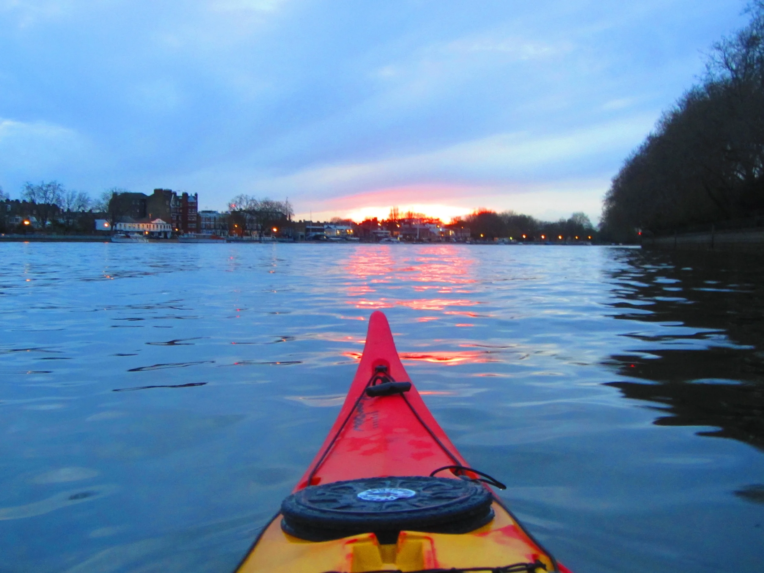 Heading back to the boathouse at the end of our paddle 