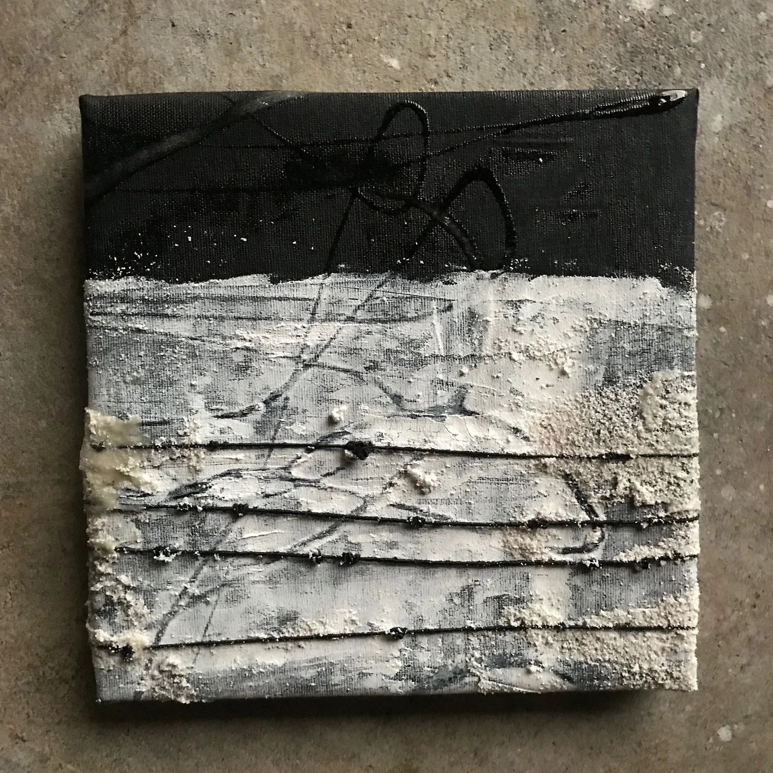 Artifact (confinement), 8" x 8", mixed media (fiber, acrylic, paint), 2018