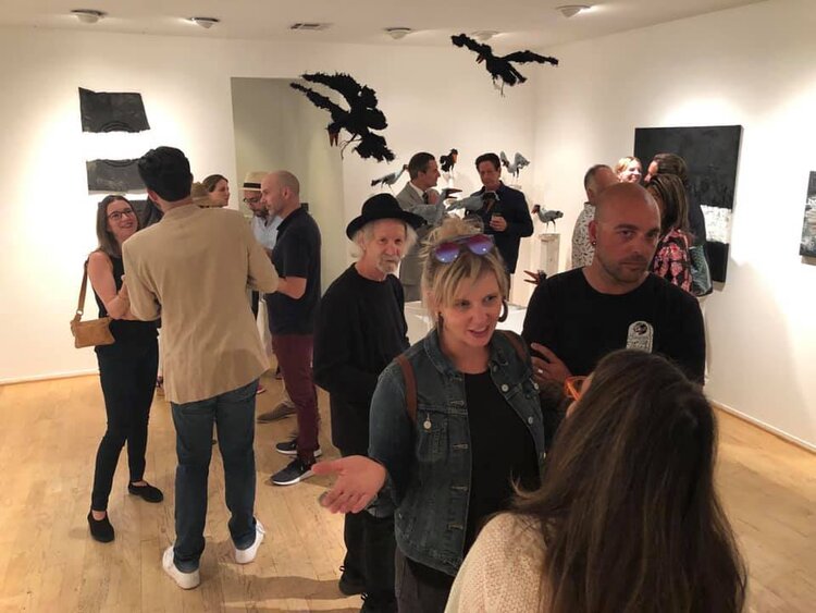 Seen here: Christine Ferrouge, Art Documents LA, John Richardson, James Panozzo, Andy Moses, Kelly Berg, Kim Vodden, Josh Vodden