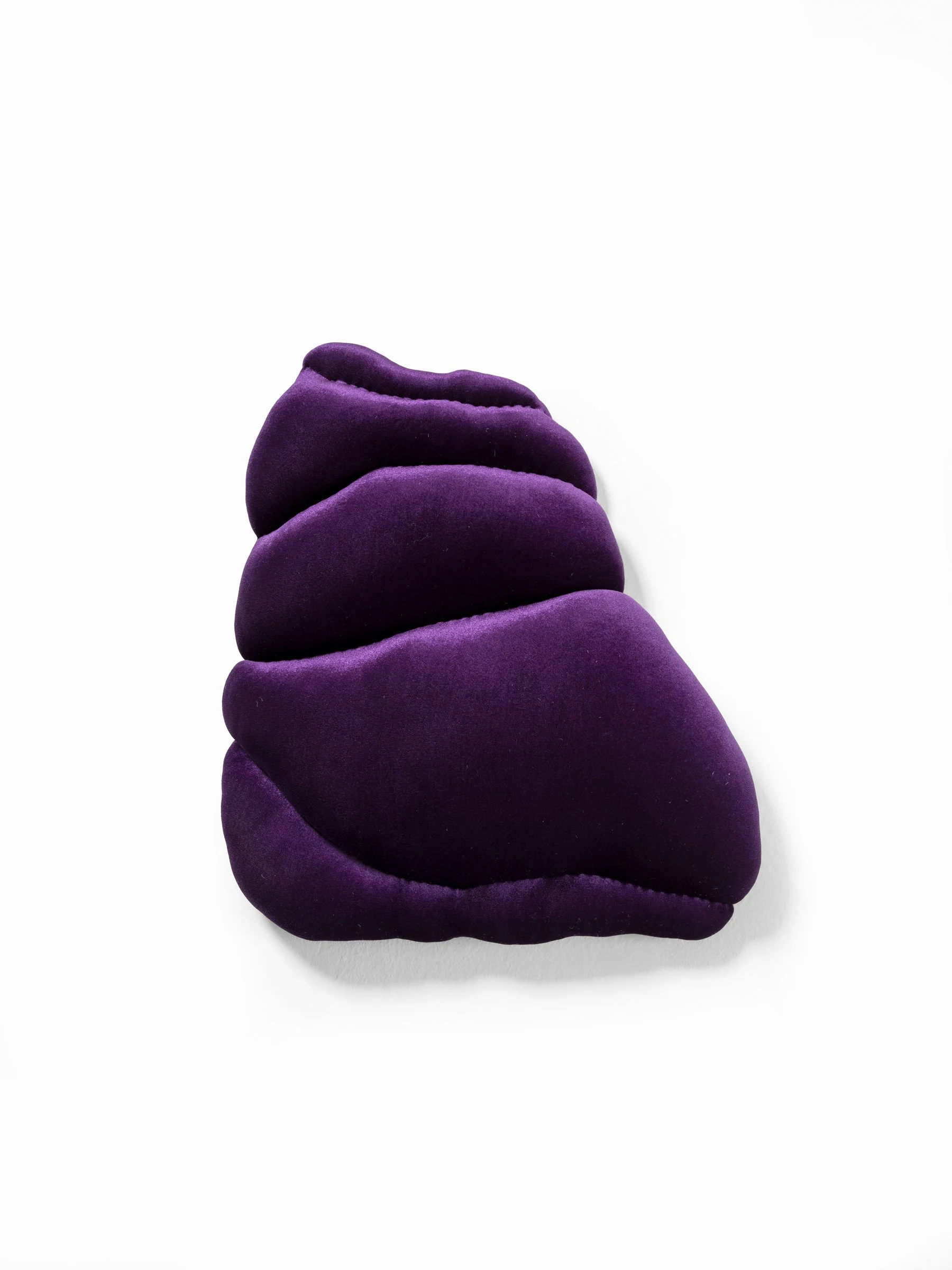 this very second forever 2025 Velvet and stuffing on custom shaped wood panel. 17 × 15 × 5 in.
