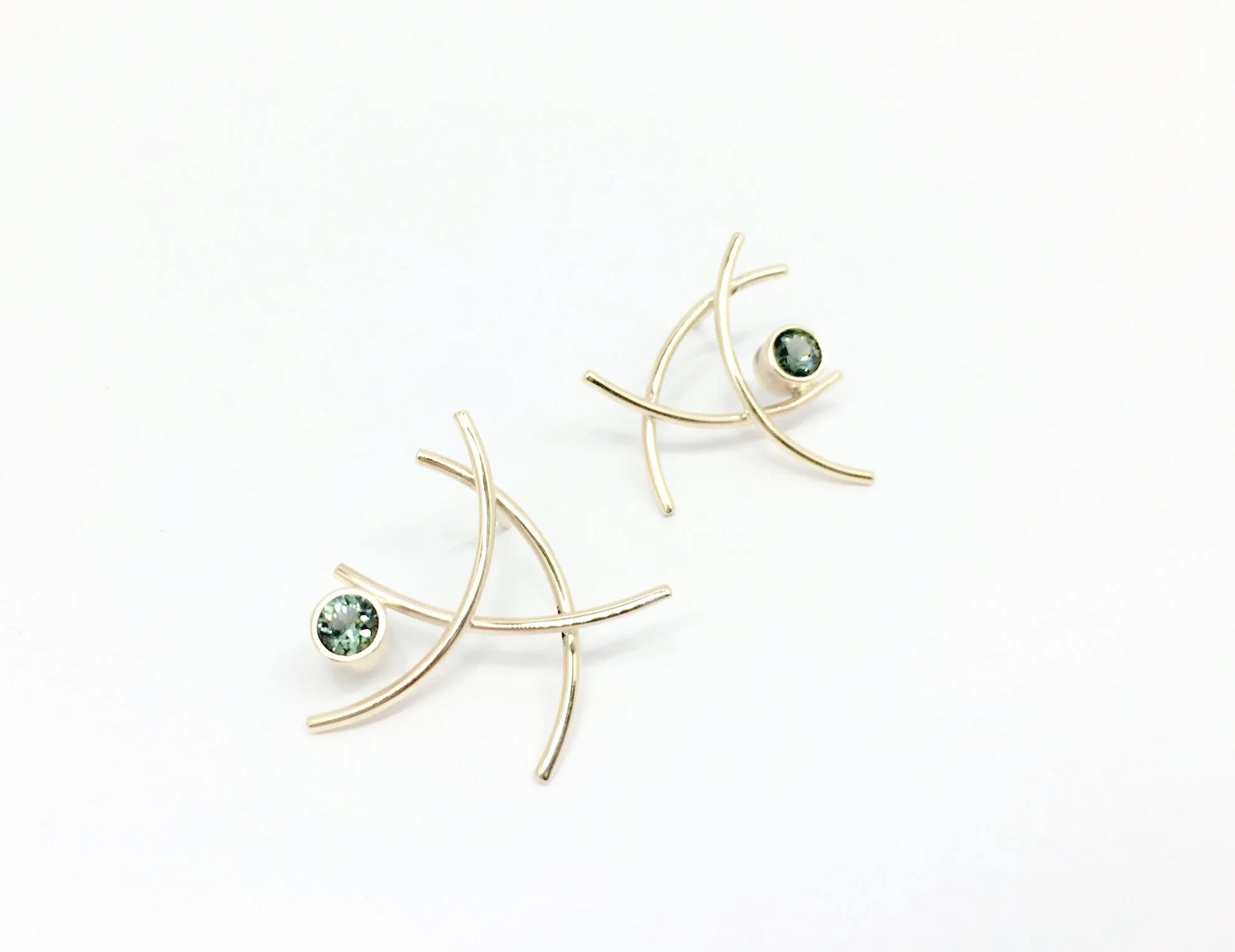 Baby Mangrove Studs in 9ct Gold with Australian Sapphires