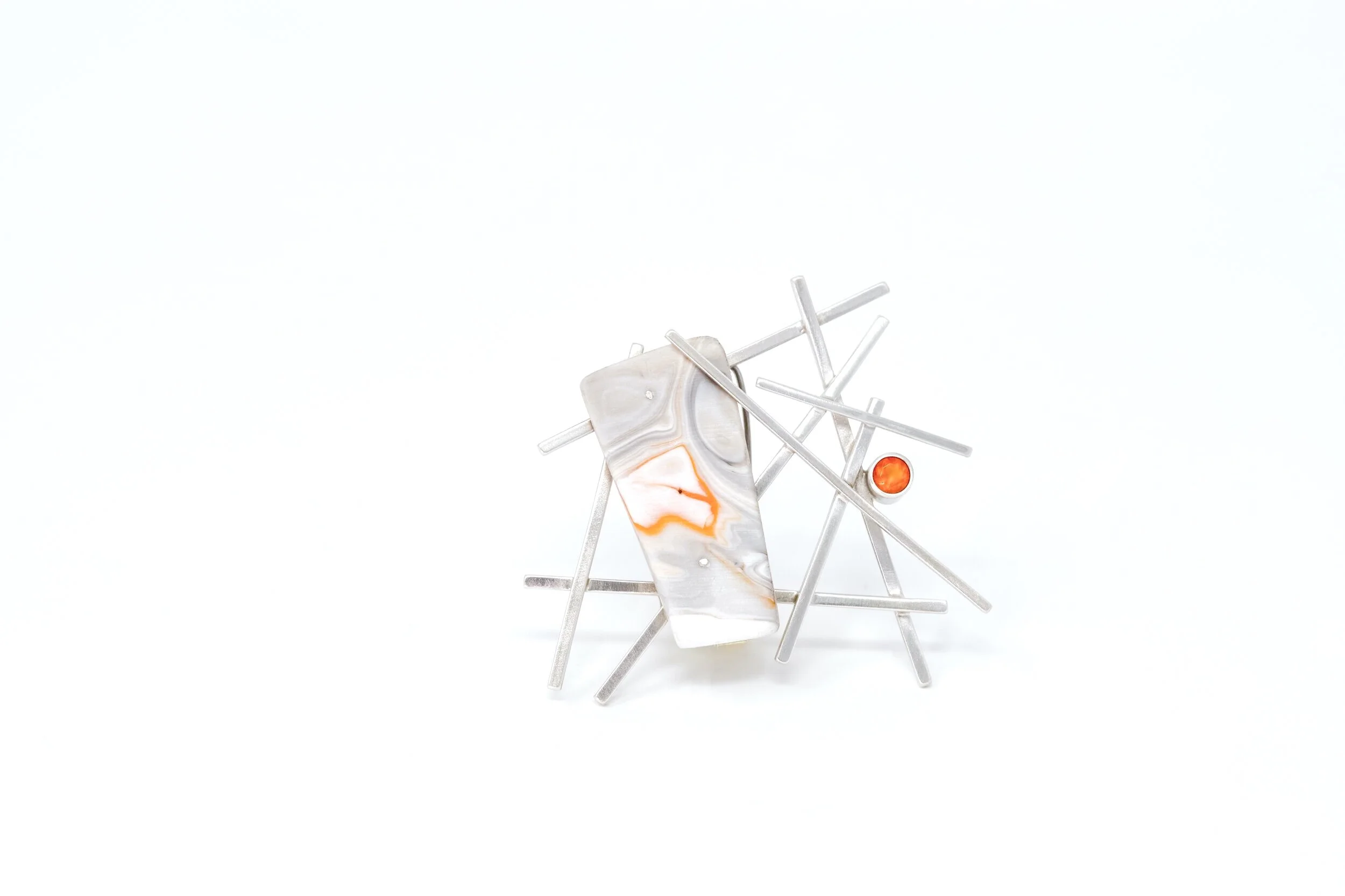 03. Legacy Brooch in recycled single-use plastic and silver