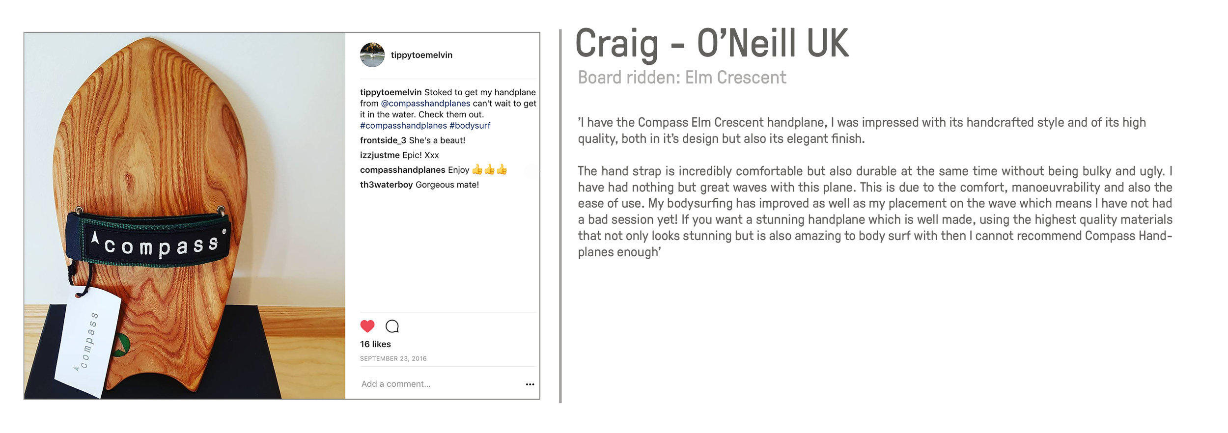 Craig O'Neill Compass Handplanes bodysurfing great review reviews