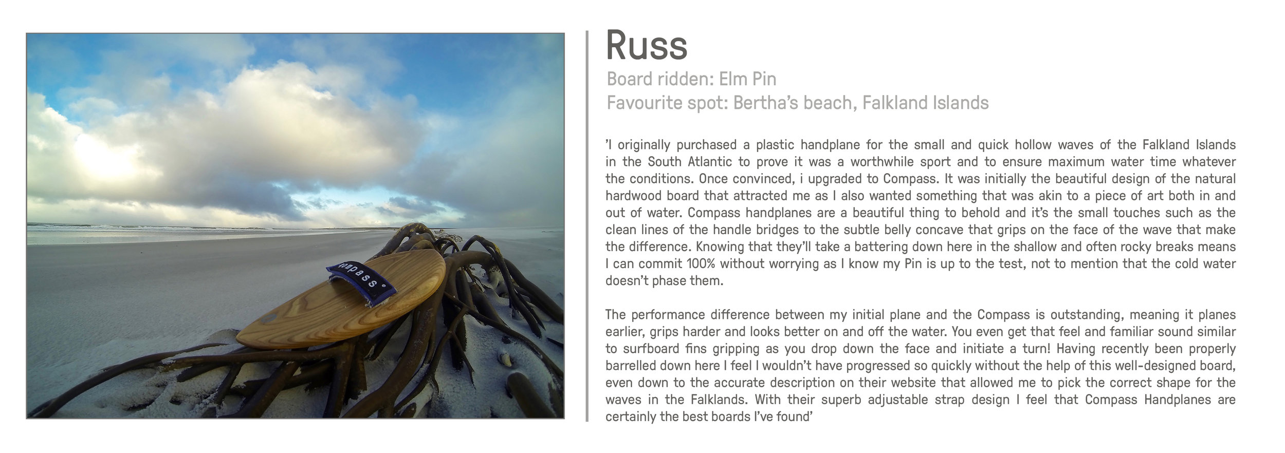 Russ O'Neill Compass Handplanes bodysurfing great review 