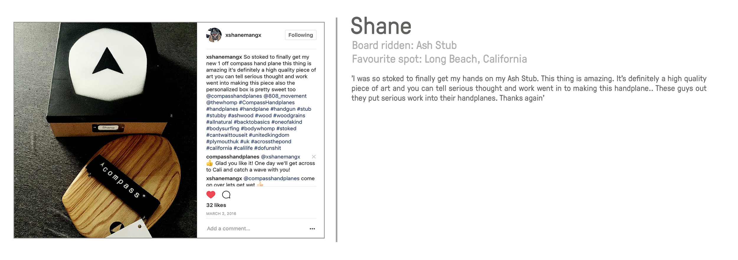 Shane America California bodysurfing bodysurf great review Compass Handplanes handplane